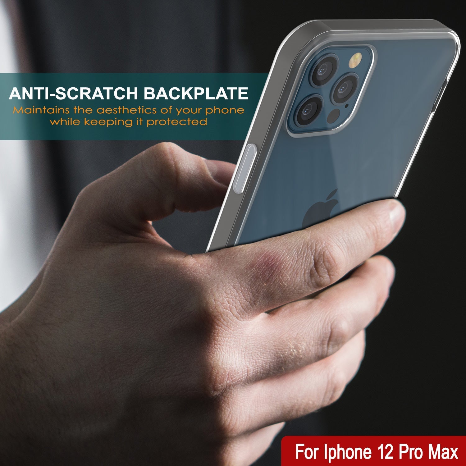 Capa para iPhone 12 Pro Max, PUNKcase [Série LUCID 3.0] [Slim Fit] Capa Protetora com Protetor de Tela Integrado [Cinza]