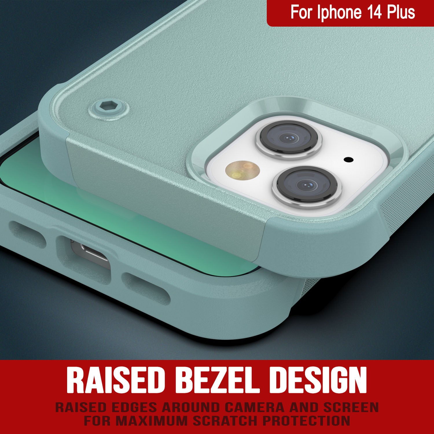 Capa Punkcase iPhone 14 Plus [Série Reliance] Capa Híbrida Protetora de Grau Militar com Suporte Incorporado [Verde]