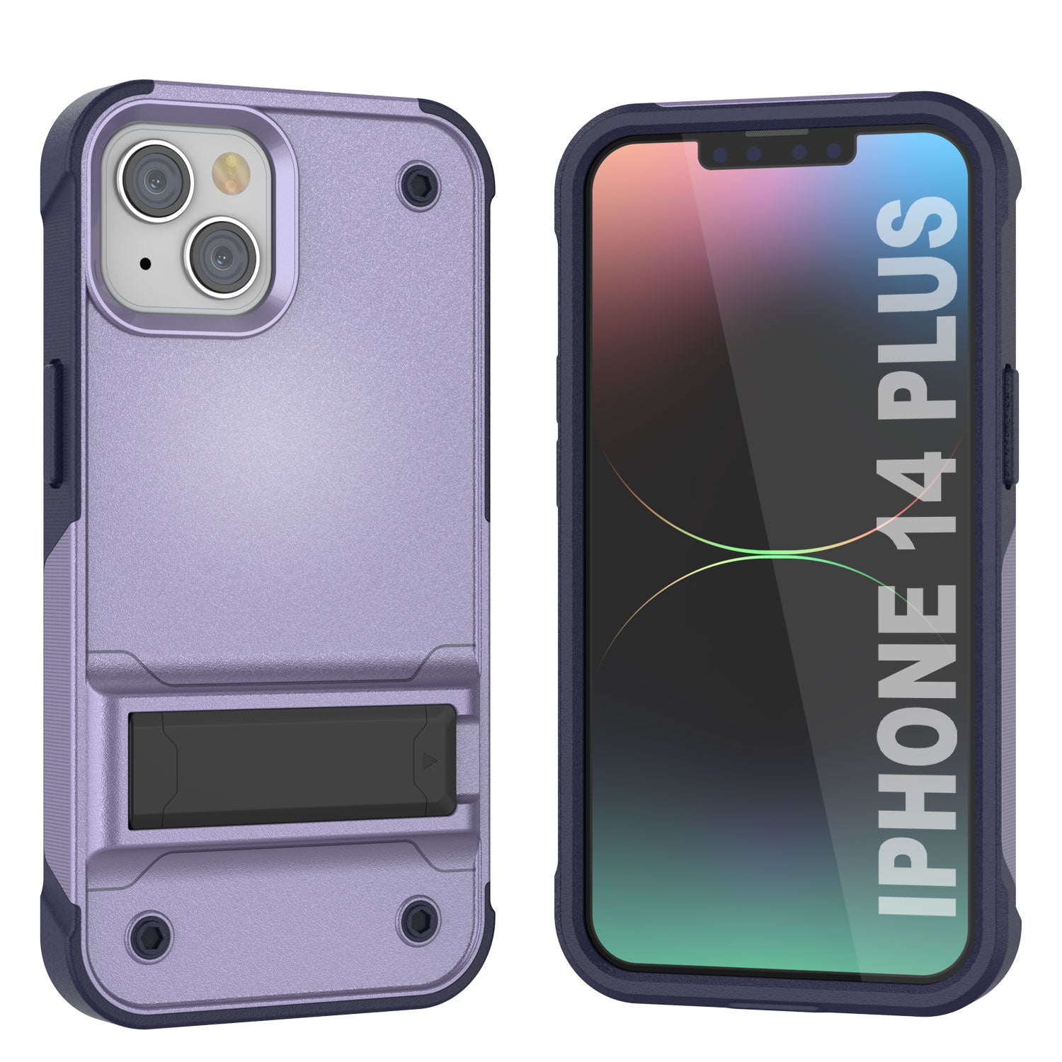 Capa Punkcase para iPhone 14 Plus [Série Reliance] Cobertura Híbrida Protetora de Grau Militar com Suporte Integrado [Roxo-Marinho]