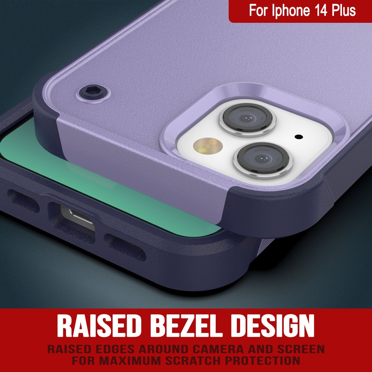 Capa Punkcase para iPhone 14 Plus [Série Reliance] Cobertura Híbrida Protetora de Grau Militar com Suporte Integrado [Roxo-Marinho]