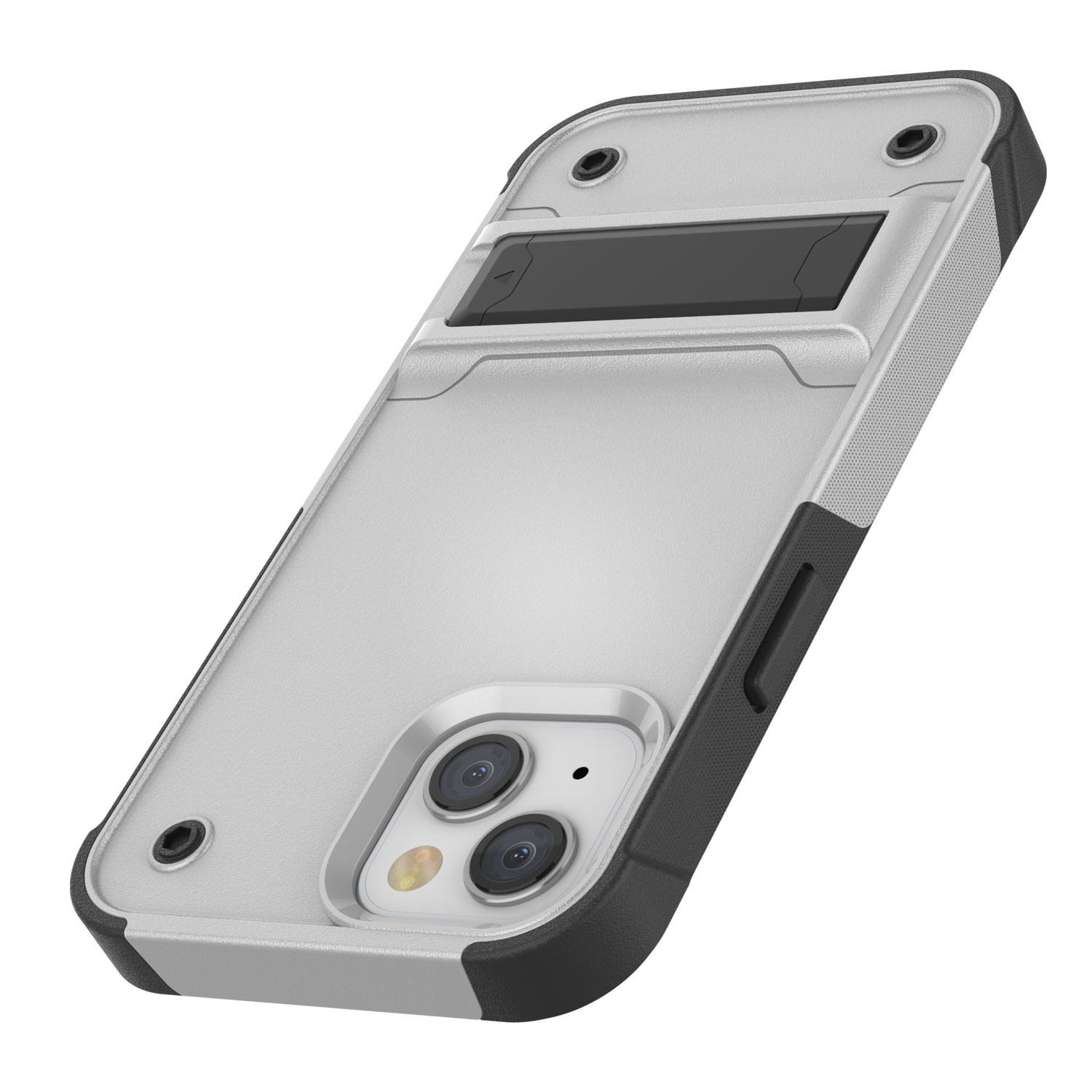 Capa Punkcase para iPhone 14 Plus [Série Reliance] Cobertura Híbrida Protetora de Grau Militar com Suporte Embutido [Branco-Preto]