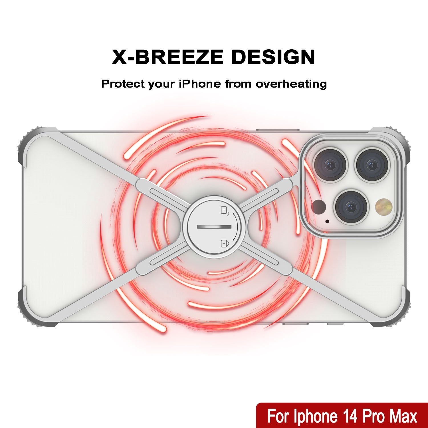 Capa para iPhone 14 Pro Max Punkcase Bumper [Série Backbone] Ultra Slim Minimalista de Alumínio Metal X-Frame para iPhone 14 Pro Max (2022) (6.7") [Prateado]