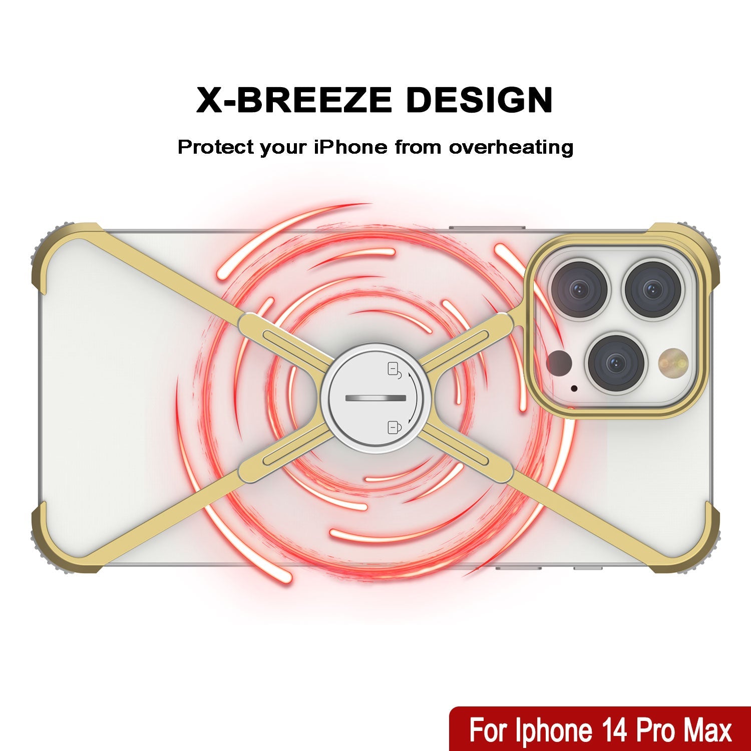 Capa Punkcase iPhone 14 Pro Max Bumper [Série Backbone] Ultra Fina Minimalista em Metal de Alumínio X-Frame para iPhone 14 Pro Max (2022) (6.7") [Dourada]
