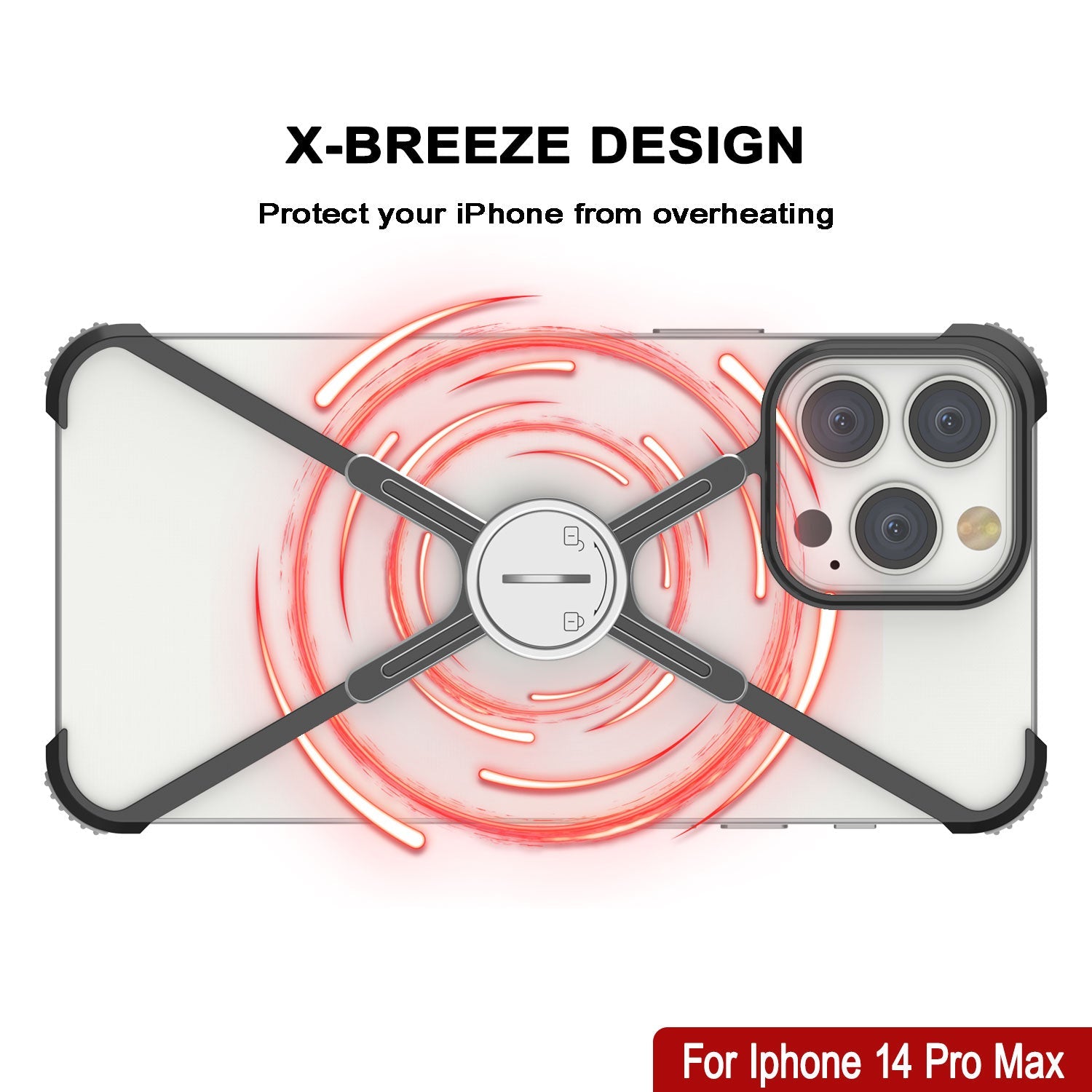 Capa de Borracha Punkcase para iPhone 14 Pro Max [Série Backbone] Ultra Slim Minimalist Aluminum Metal X-Frame Cover para iPhone 14 Pro Max (2022) (6.7") [Preto]