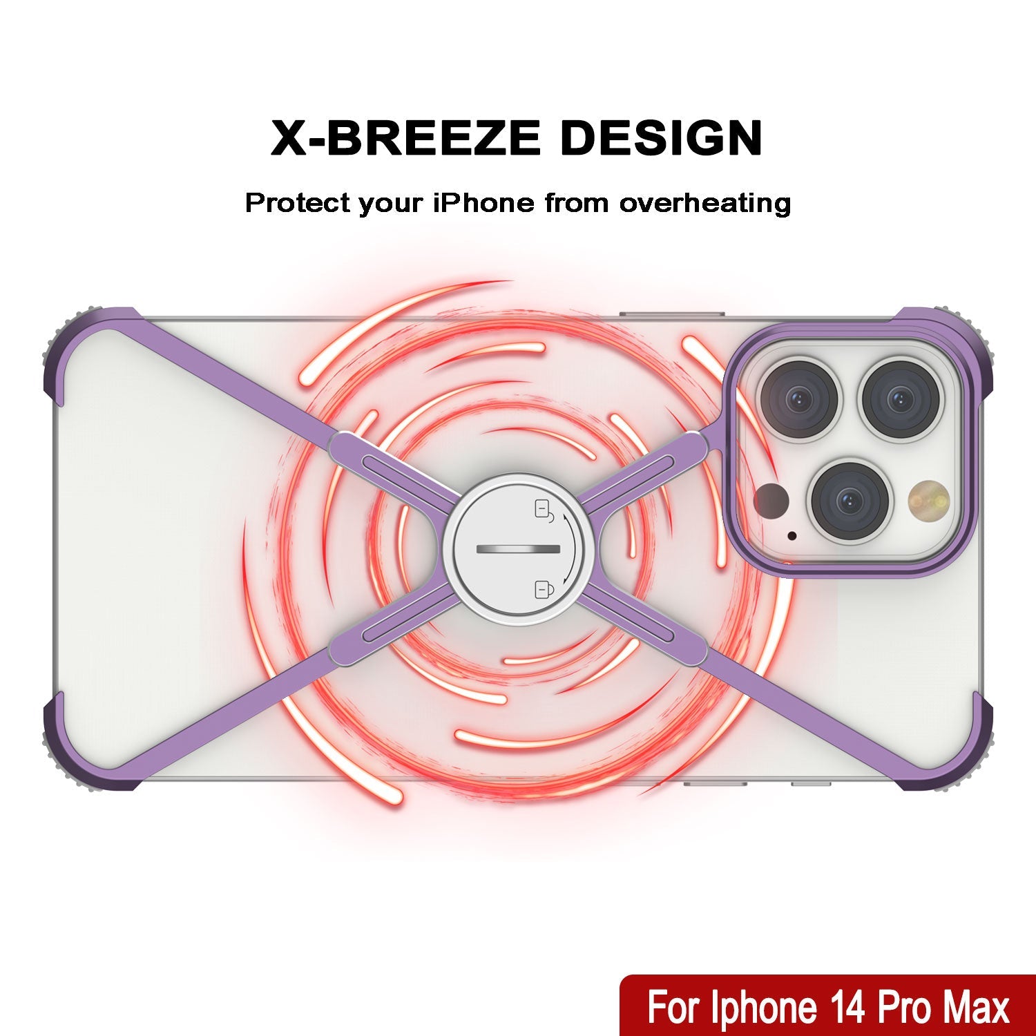 Capa Punkcase iPhone 14 Pro Max Bumper [Série Backbone] Ultra Slim Minimalista em Alumínio Metal X-Frame para iPhone 14 Pro Max (2022) (6.7") [Roxo]