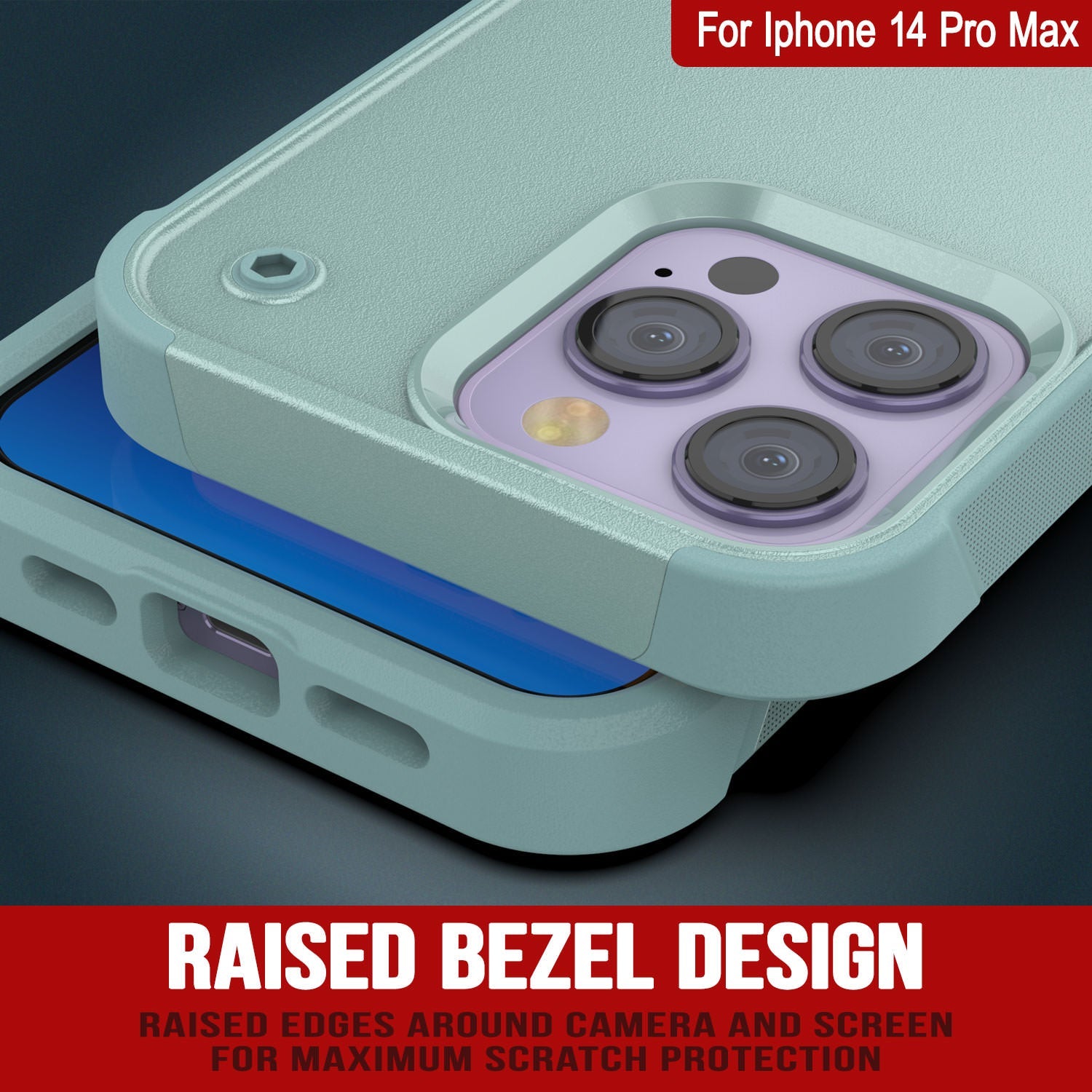 Capa Punkcase para iPhone 14 Pro Max [Série Reliance] Capa Híbrida Protetora de Grau Militar com Suporte Embutido [Verde]