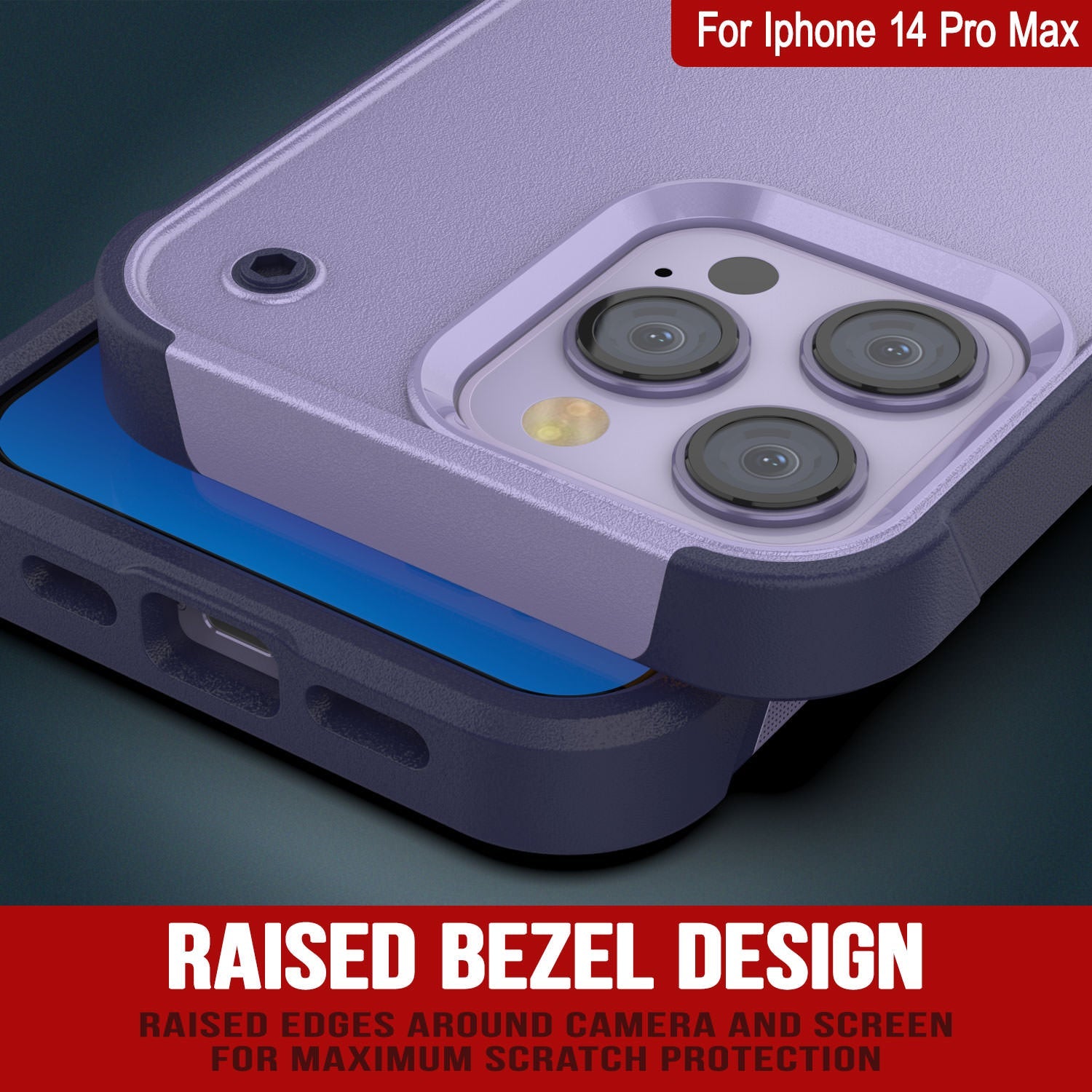 Capa Punkcase para iPhone 14 Pro Max [Série Reliance] Capa Híbrida Protetora de Grau Militar com Suporte Embutido [Roxo-Marinho]