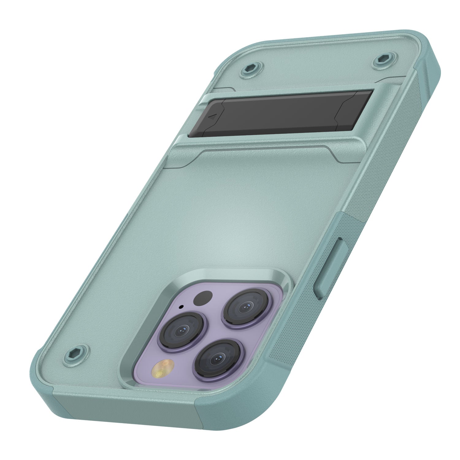 Capa Punkcase para iPhone 14 Pro Max [Série Reliance] Capa Híbrida Protetora de Grau Militar com Suporte Embutido [Verde]