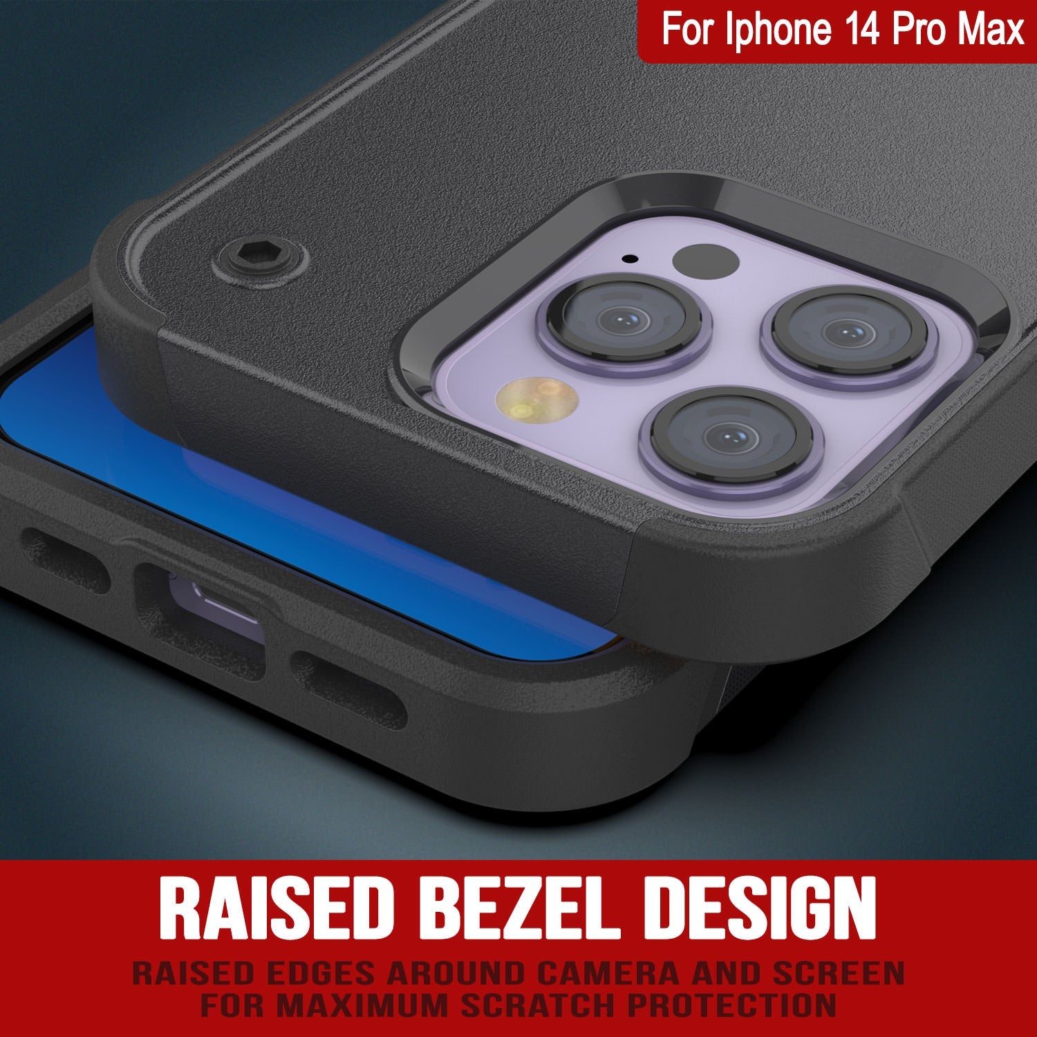 Capa Punkcase para iPhone 14 Pro Max [Série de Confiança] Capa Protetora Híbrida de Grau Militar com Suporte Embutido [Cinza-Preto]