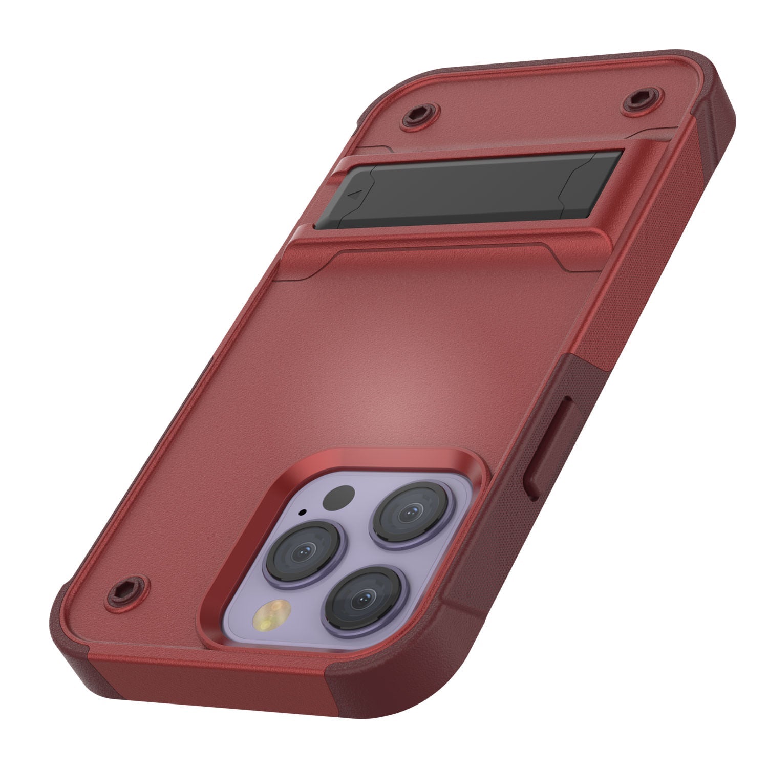Capa Punkcase iPhone 14 Pro Max [Série Reliance] Cobertura Híbrida Protetora de Grau Militar com Suporte Integrado [Vermelho-Rosa]