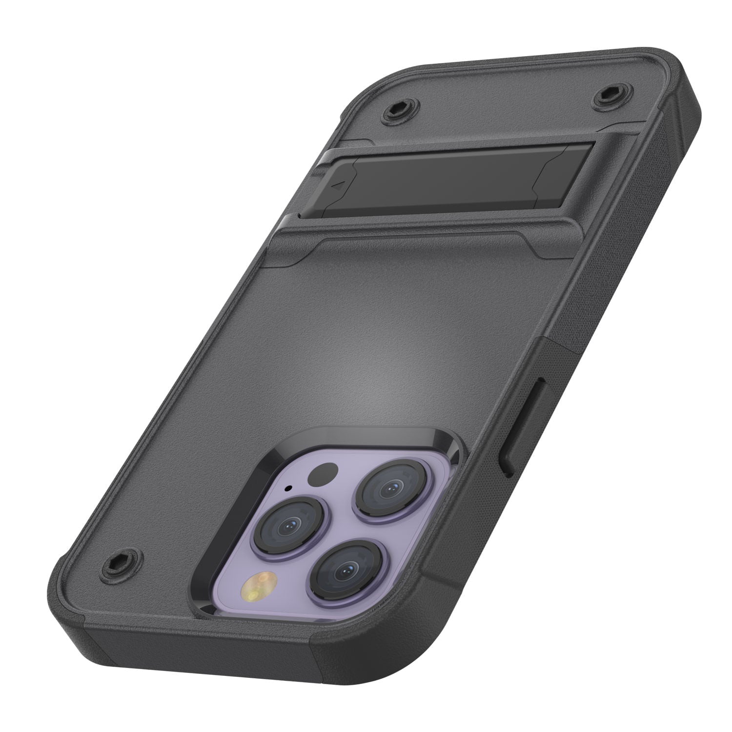 Capa Punkcase para iPhone 14 Pro Max [Série de Confiança] Capa Protetora Híbrida de Grau Militar com Suporte Embutido [Cinza-Preto]
