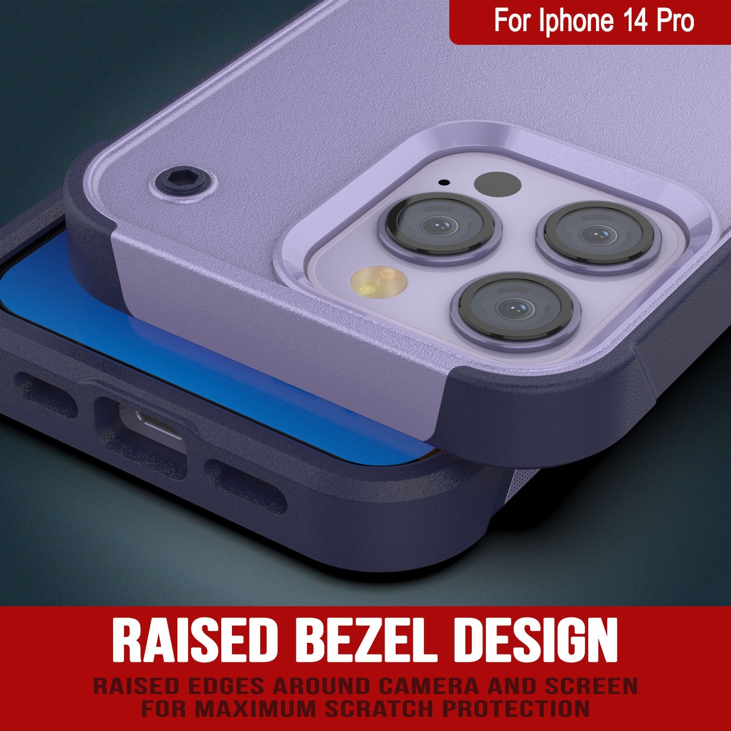 Capa Punkcase para iPhone 14 Pro [Série Reliance] Capa Híbrida Protetora de Grau Militar com Suporte Integrado [Roxo-Marinho]