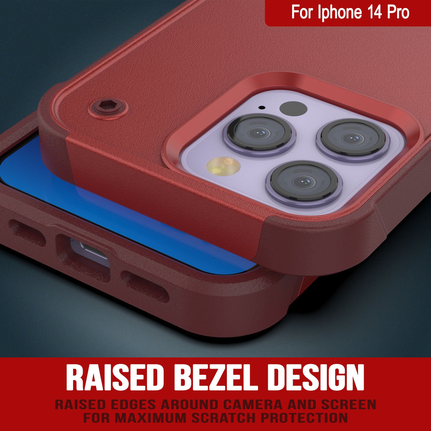 Capa Punkcase iPhone 14 Pro [Série Reliance] Capa Híbrida Protetora de Grau Militar com Suporte Integrado [Vermelho-Rosa]