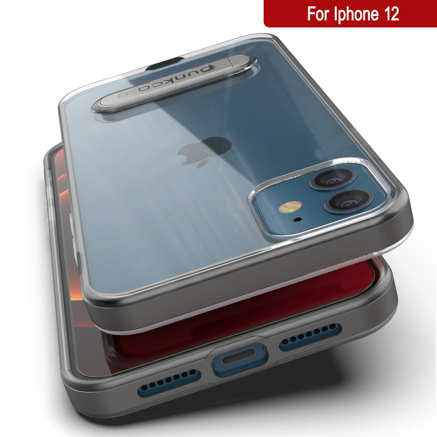 Capa para iPhone 12, PUNKcase [Série LUCID 3.0] [Ajuste Slim] Capa Protetora com Protetor de Tela Integrado [Cinza]
