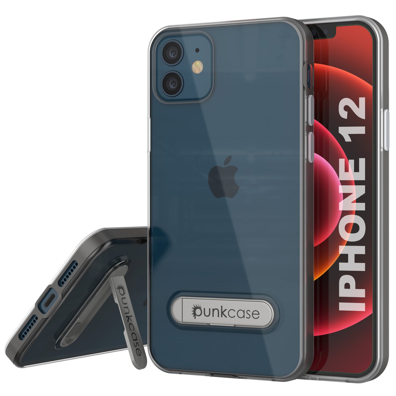 Capa para iPhone 12, PUNKcase [Série LUCID 3.0] [Ajuste Slim] Capa Protetora com Protetor de Tela Integrado [Cinza]