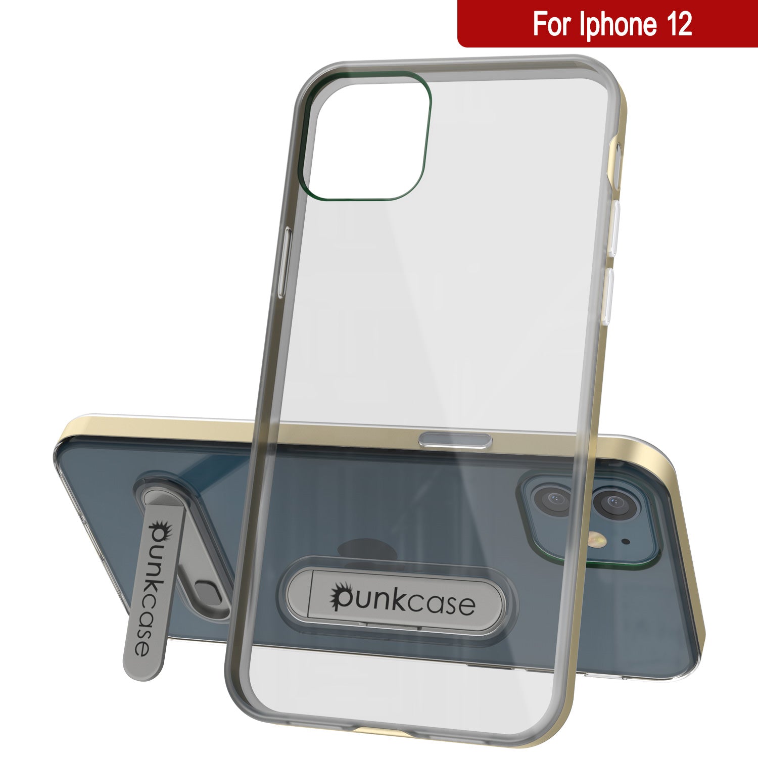 Capa do iPhone 12, PUNKcase [Série LUCID 3.0] [Ajuste Slim] Capa Protetora com Protetor de Tela Integrado [Ouro]
