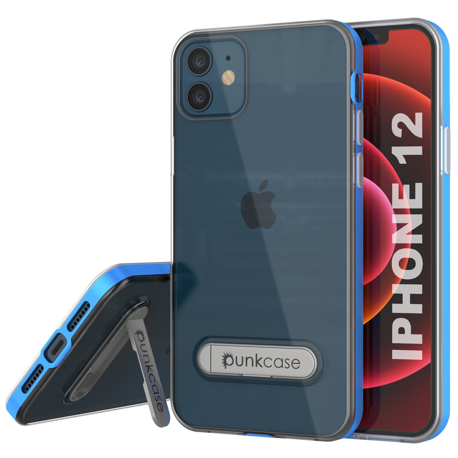 Capa para iPhone 12, PUNKcase [Série LUCID 3.0] [Ajuste Slim] Capa Protetora com Protetor de Tela Integrado [Azul]