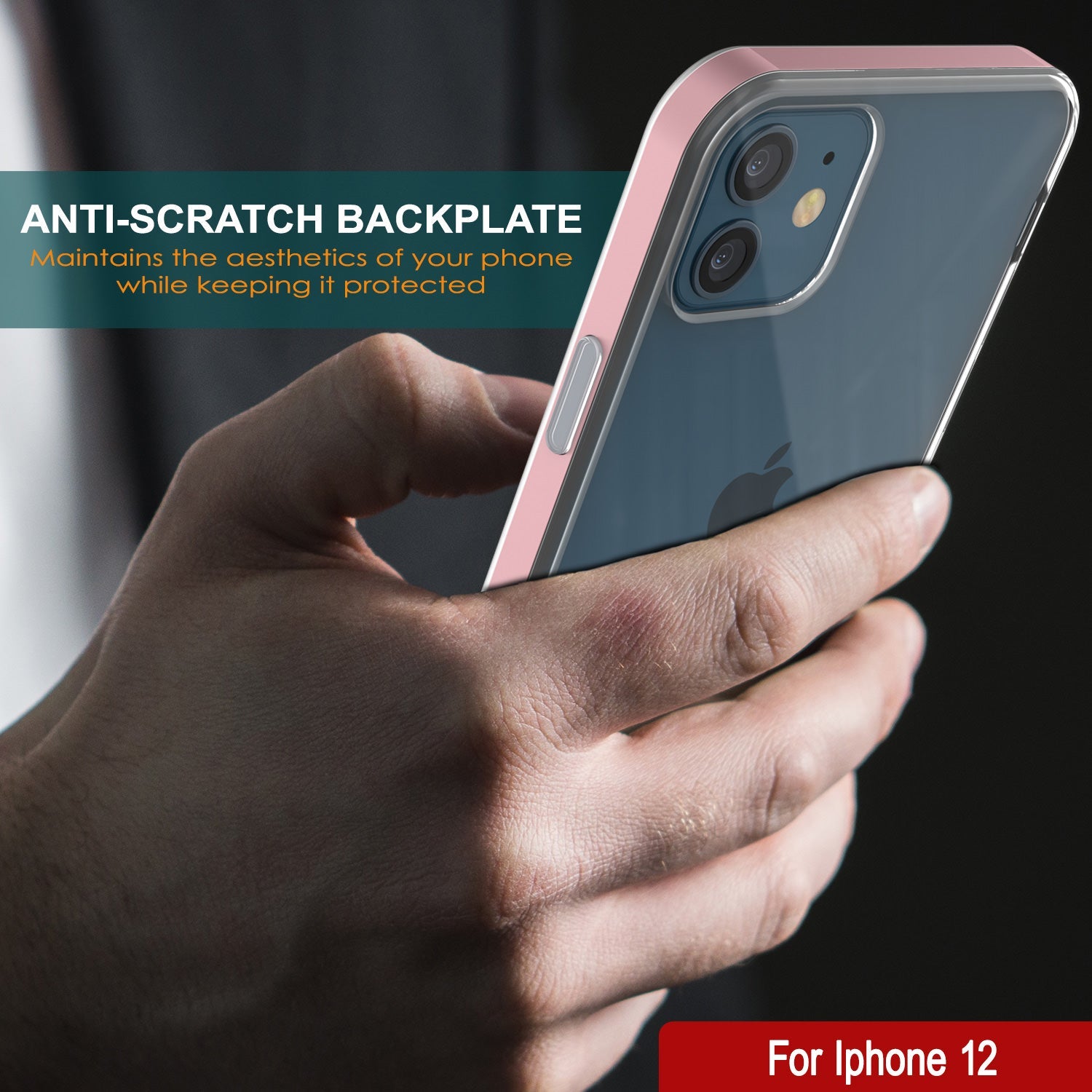 Capa para iPhone 12, PUNKcase [Série LUCID 3.0] [Ajuste Slim] Capa protetora com protetor de tela integrado [Ouro Rosa]