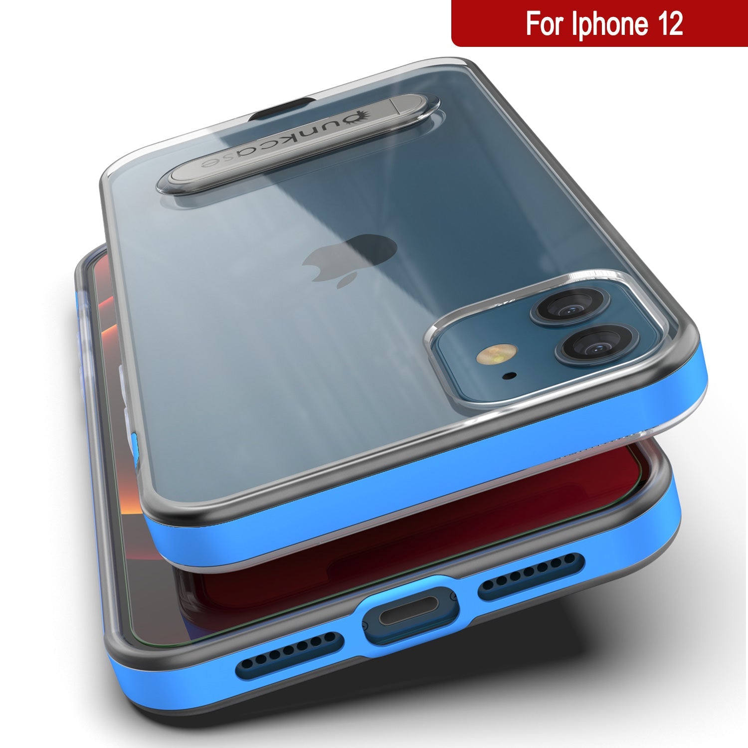 Capa para iPhone 12, PUNKcase [Série LUCID 3.0] [Ajuste Slim] Capa Protetora com Protetor de Tela Integrado [Azul]