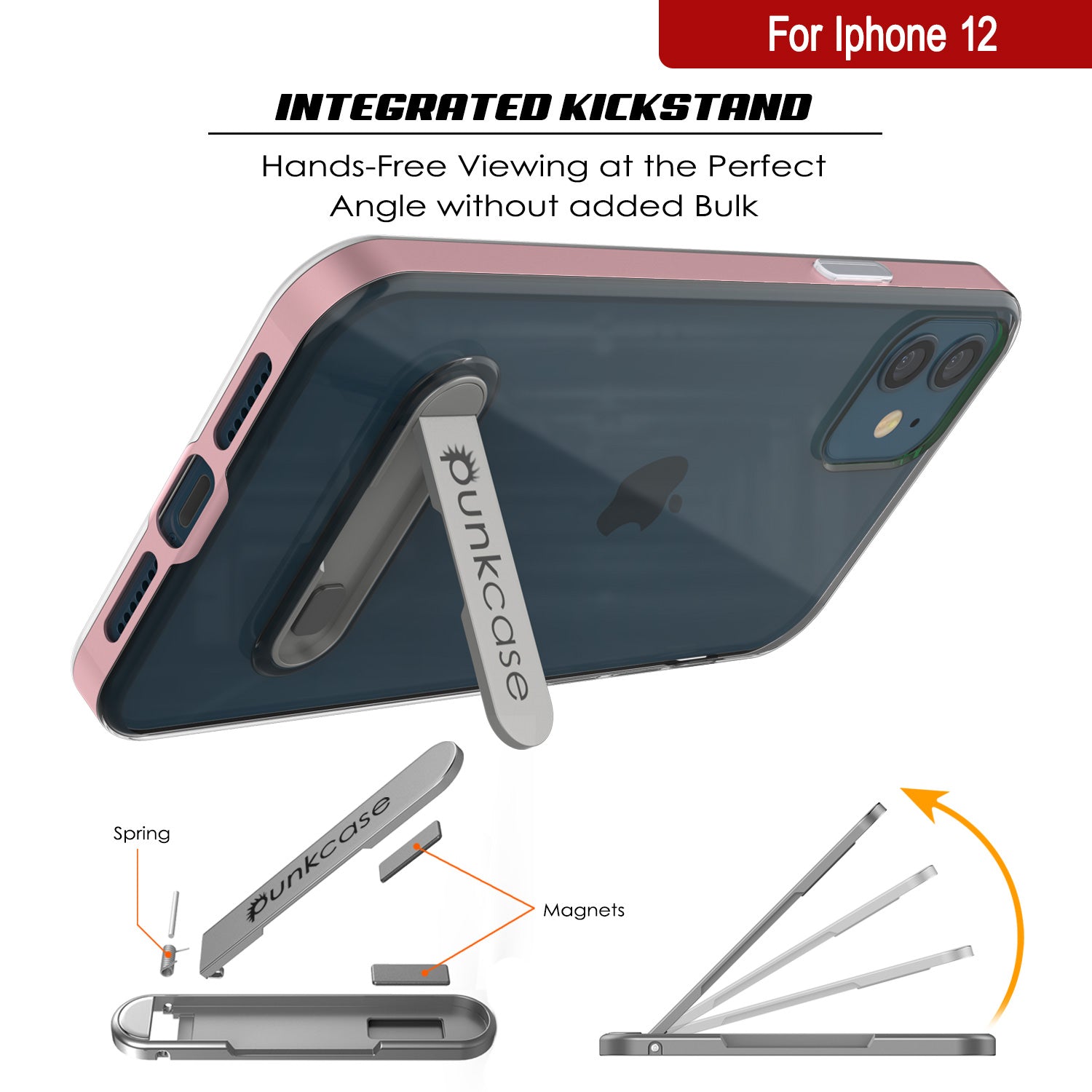 Capa para iPhone 12, PUNKcase [Série LUCID 3.0] [Ajuste Slim] Capa protetora com protetor de tela integrado [Ouro Rosa]