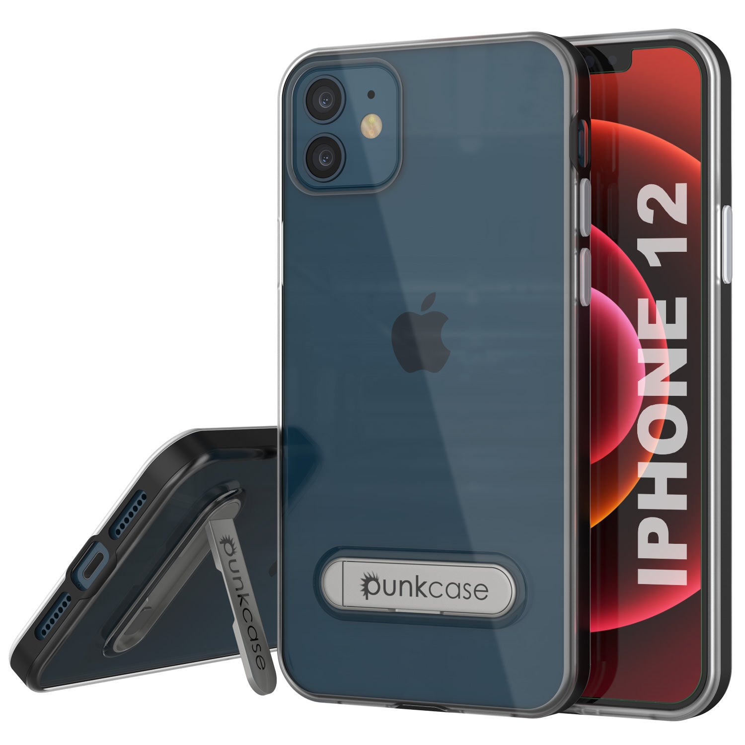 Capa para iPhone 12, PUNKcase [Série LUCID 3.0] [Ajuste Slim] Capa Protetora com Protetor de Tela Integrado [Preto]