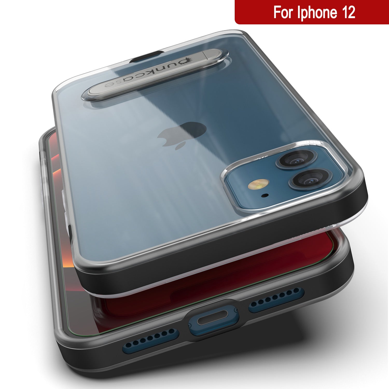 Capa para iPhone 12, PUNKcase [Série LUCID 3.0] [Ajuste Slim] Capa Protetora com Protetor de Tela Integrado [Preto]