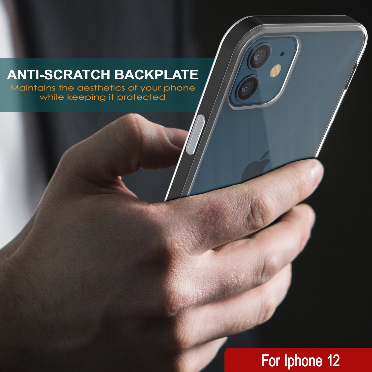 Capa para iPhone 12, PUNKcase [Série LUCID 3.0] [Ajuste Slim] Capa Protetora com Protetor de Tela Integrado [Preto]