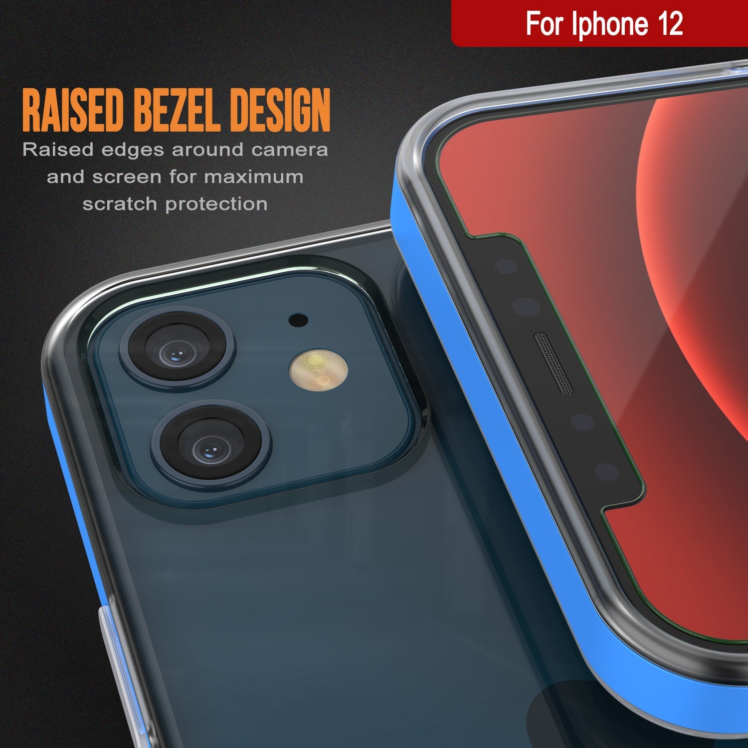 Capa para iPhone 12, PUNKcase [Série LUCID 3.0] [Ajuste Slim] Capa Protetora com Protetor de Tela Integrado [Azul]