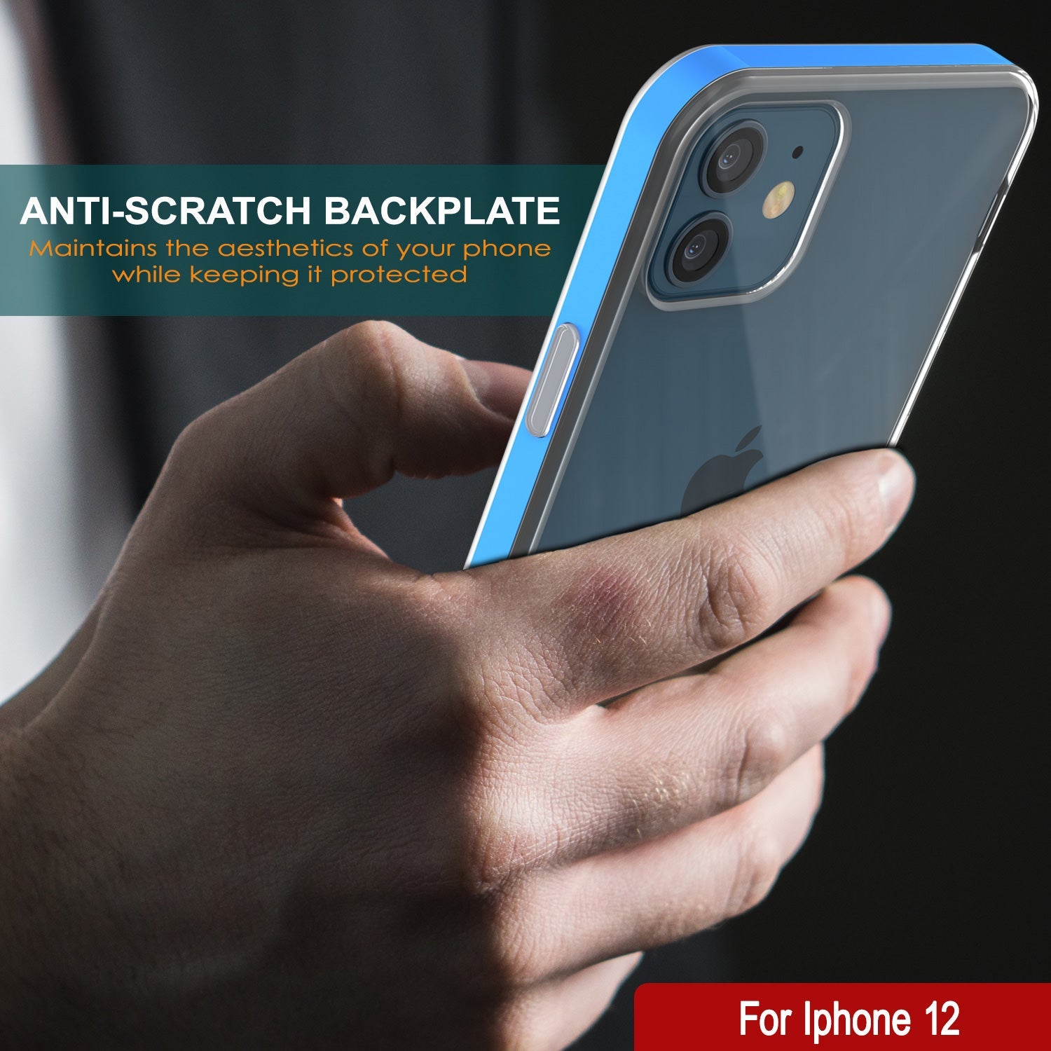 Capa para iPhone 12, PUNKcase [Série LUCID 3.0] [Ajuste Slim] Capa Protetora com Protetor de Tela Integrado [Azul]
