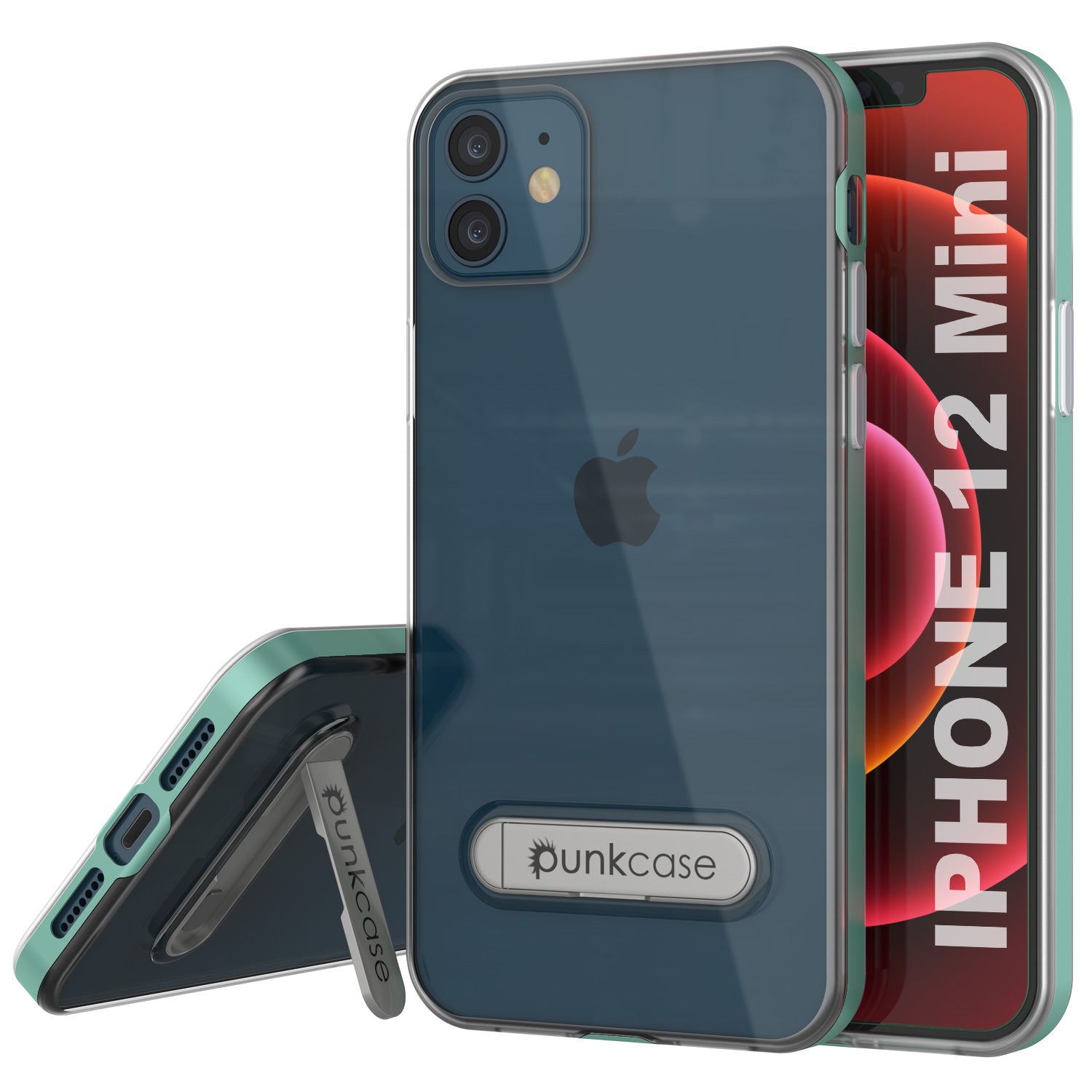 Capa para iPhone 12 Mini, PUNKcase [Série LUCID 3.0] [Ajuste Fino] Capa Protetora com Protetor de Tela Integrado [Azul-Teal]