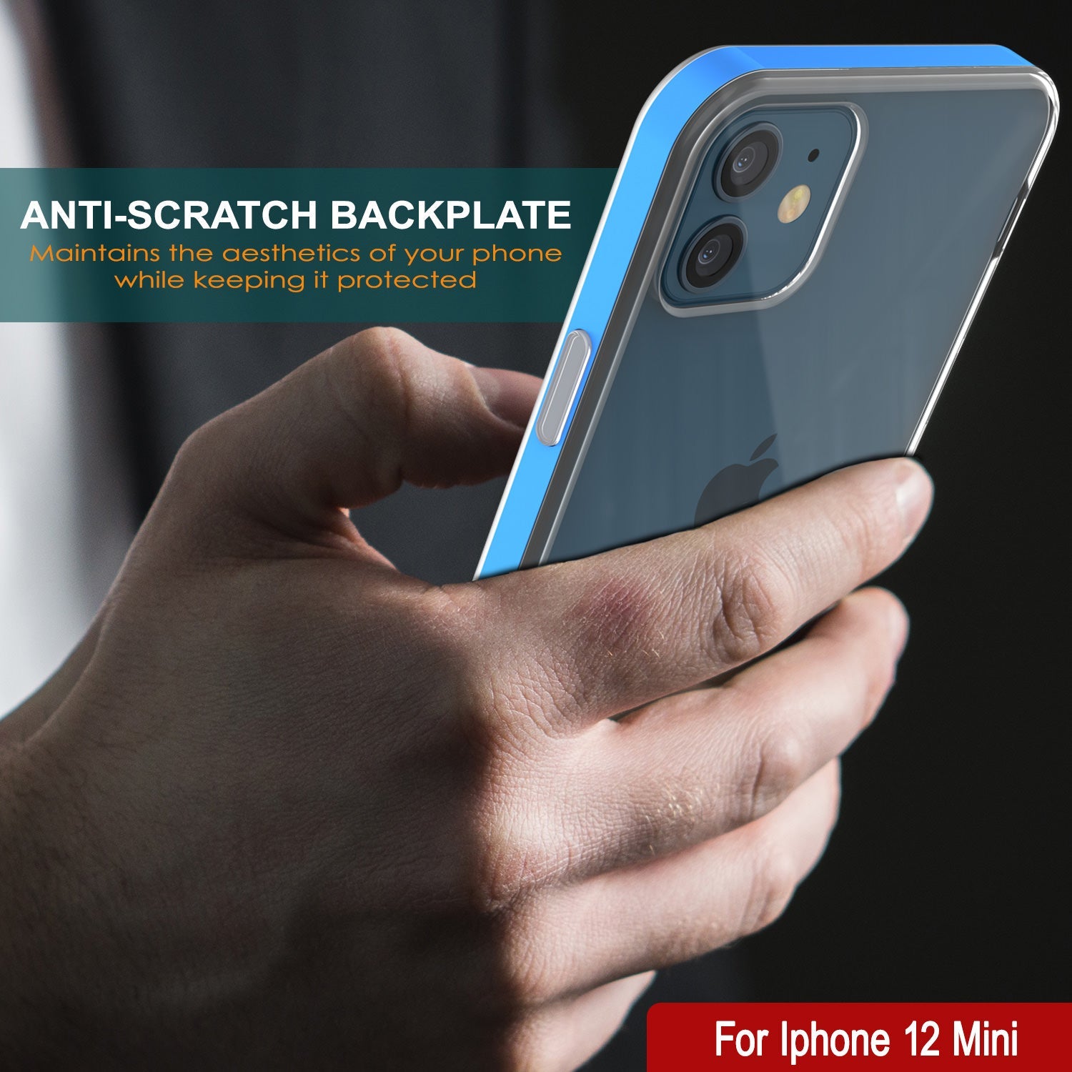 Capa iPhone 12 Mini, PUNKcase [Série LUCID 3.0] [Ajuste Slim] Capa Protetora c/ Protetor de Tela Integrado [Azul]