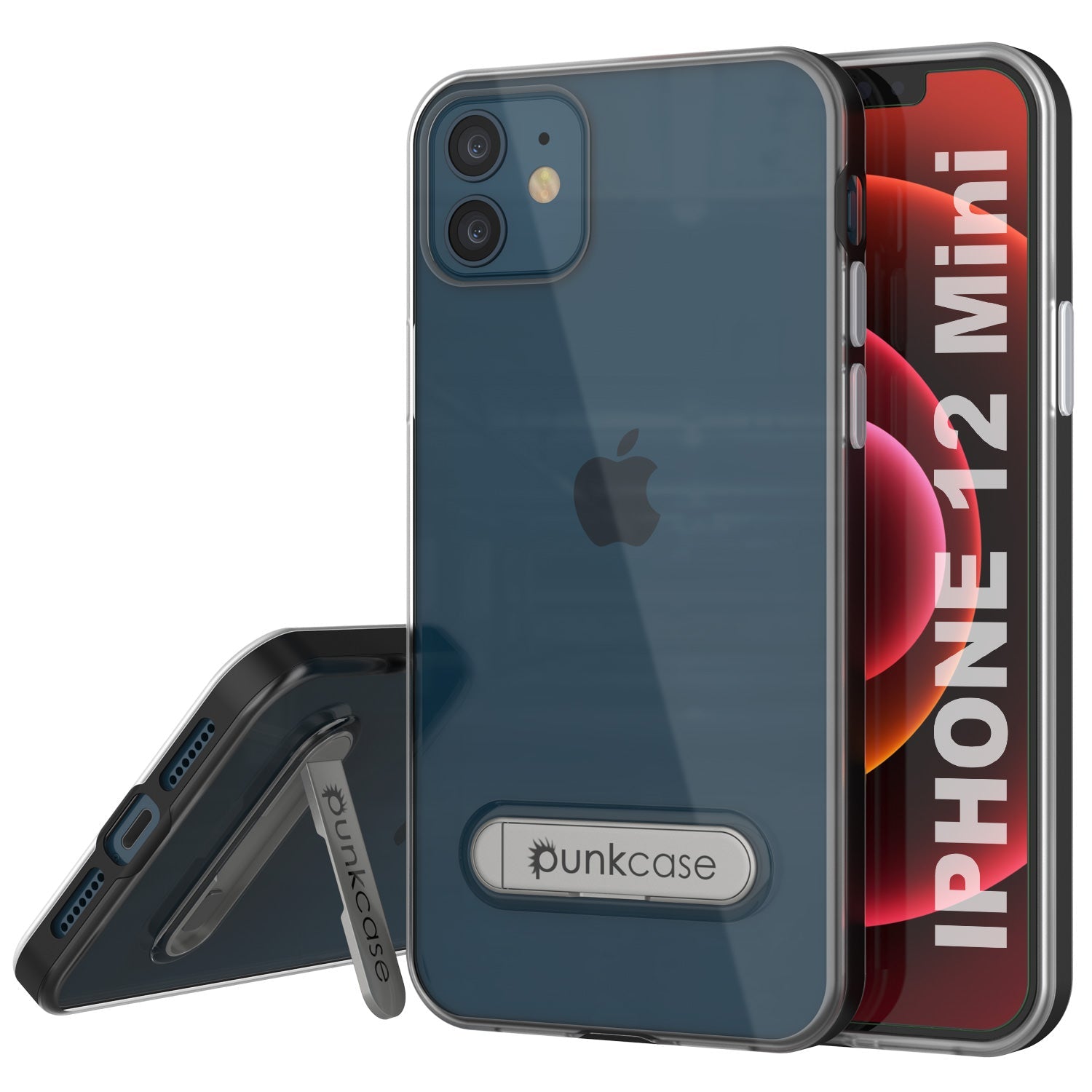 Capa para iPhone 12 Mini, PUNKcase [Série LUCID 3.0] [Ajuste Slim] Capa Protetora com Protetor de Tela Integrado [Preto]