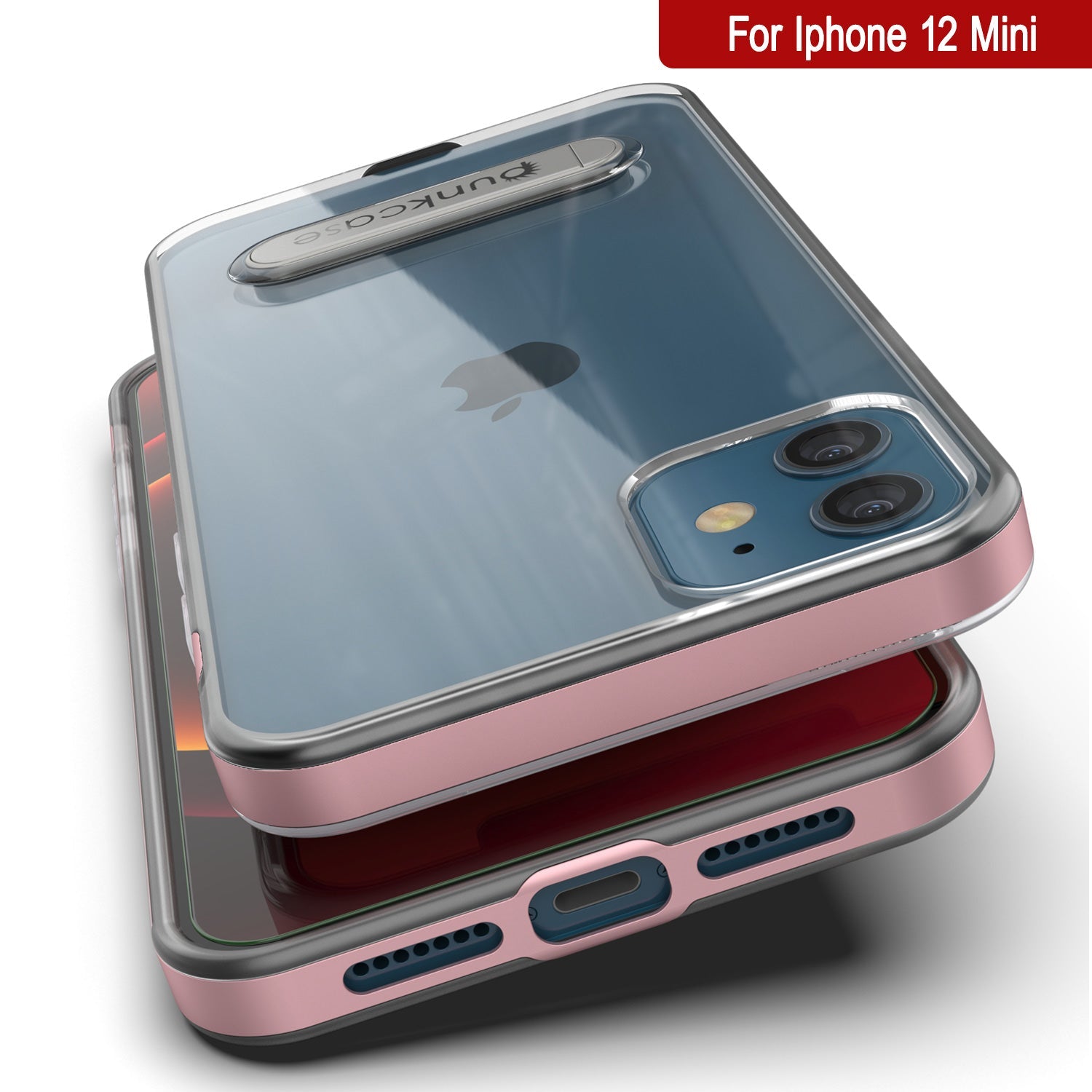 Capa para iPhone 12 Mini, PUNKcase [Série LUCID 3.0] [Slim Fit] Capa protetora com protetor de tela integrado [Ouro Rosa]