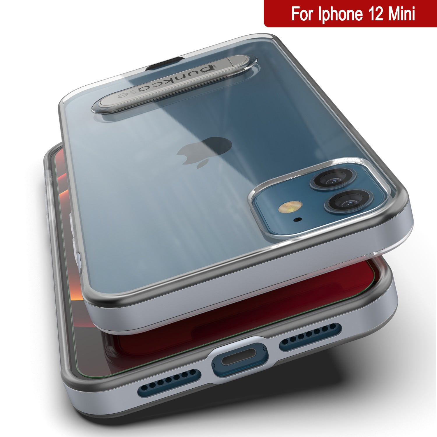 Capa para iPhone 12 Mini, PUNKcase [Série LUCID 3.0] [Ajuste Slim] Capa Protetora com Protetor de Tela Integrado [Prateado]