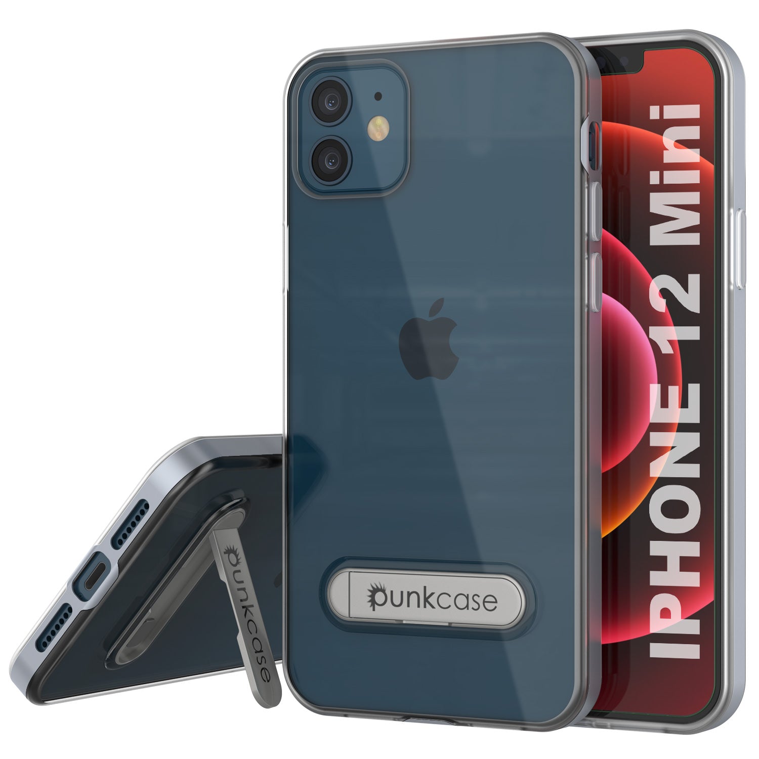 Capa para iPhone 12 Mini, PUNKcase [Série LUCID 3.0] [Ajuste Slim] Capa Protetora com Protetor de Tela Integrado [Prateado]
