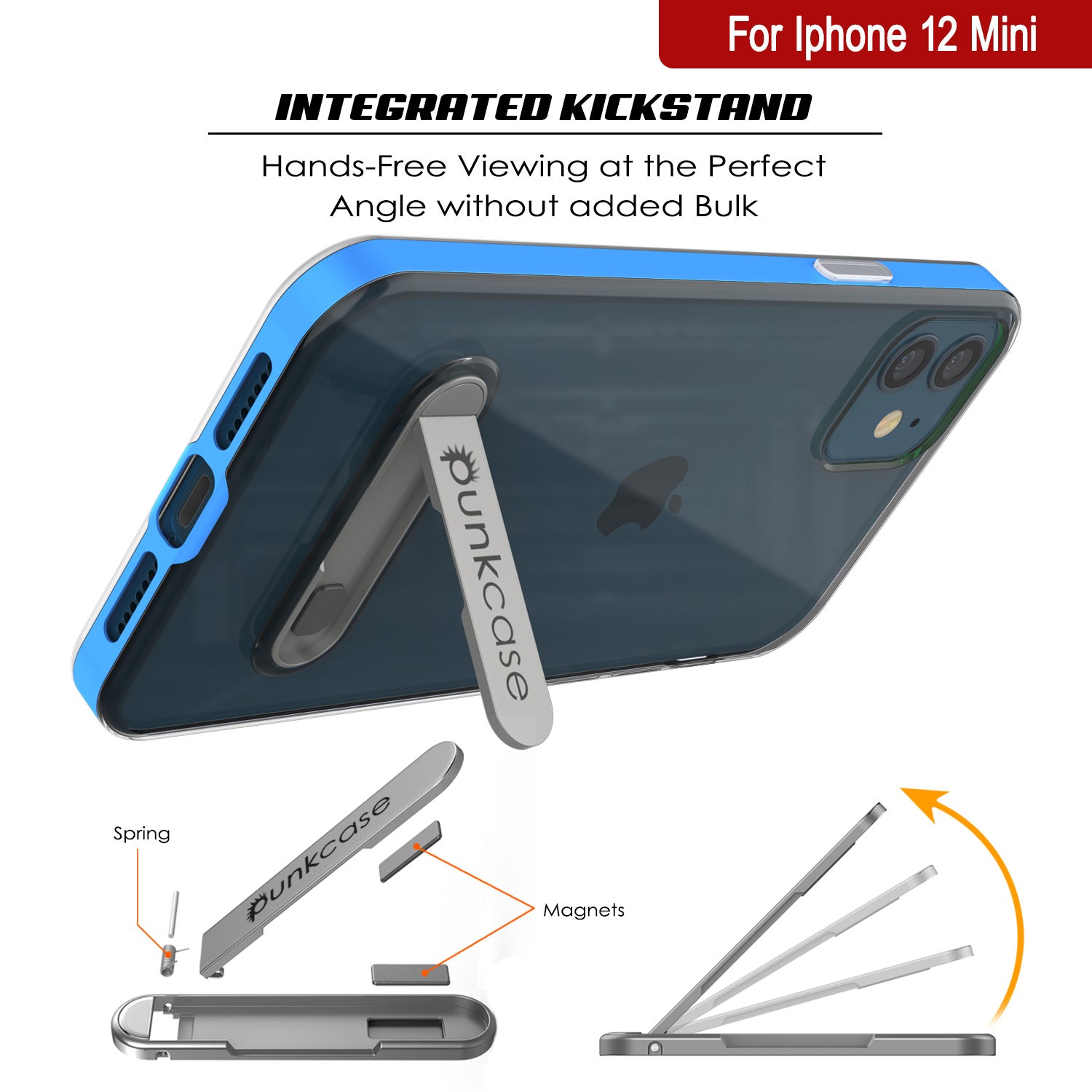 Capa iPhone 12 Mini, PUNKcase [Série LUCID 3.0] [Ajuste Slim] Capa Protetora c/ Protetor de Tela Integrado [Azul]