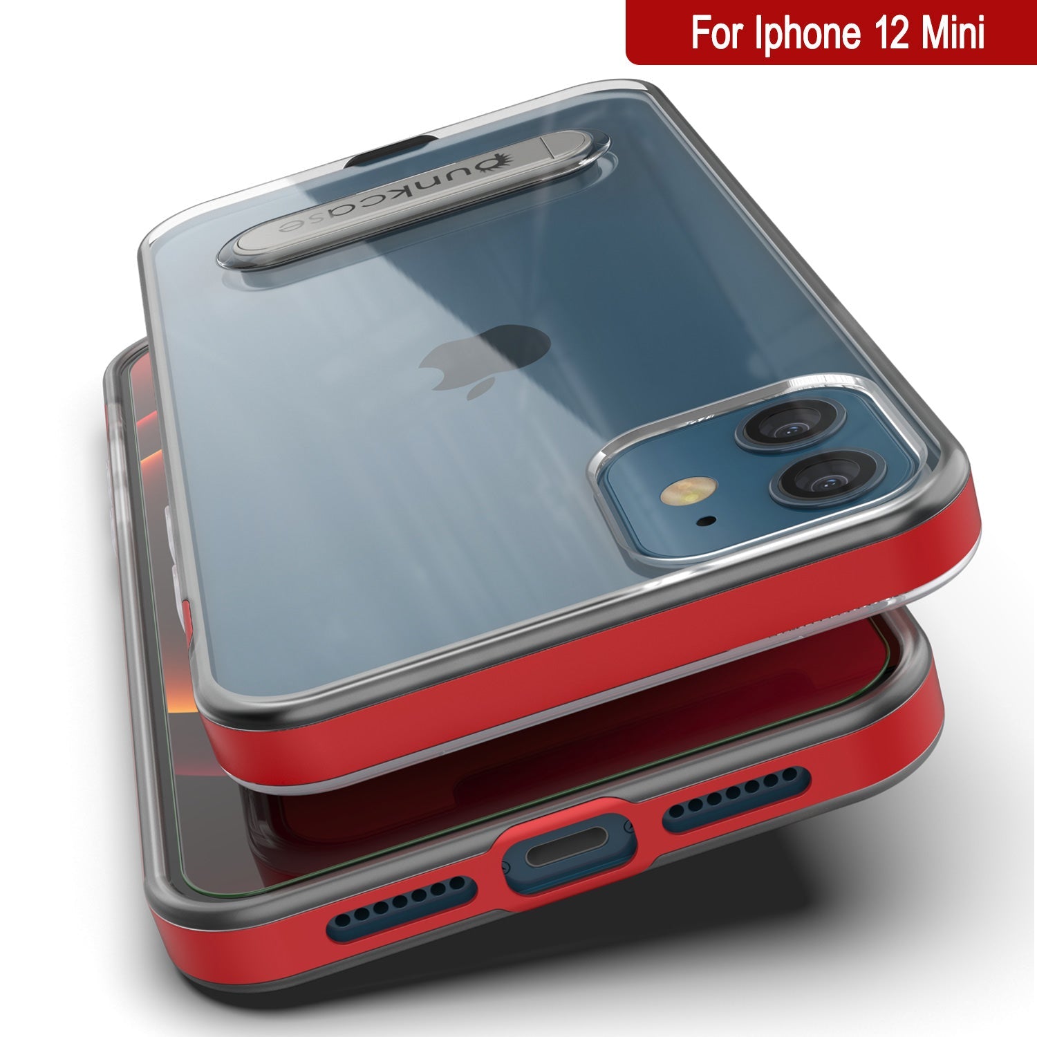 Capa para iPhone 12 Mini, PUNKcase [Série LUCID 3.0] [Ajuste Slim] Capa Protetora com Protetor de Tela Integrado [Vermelho]