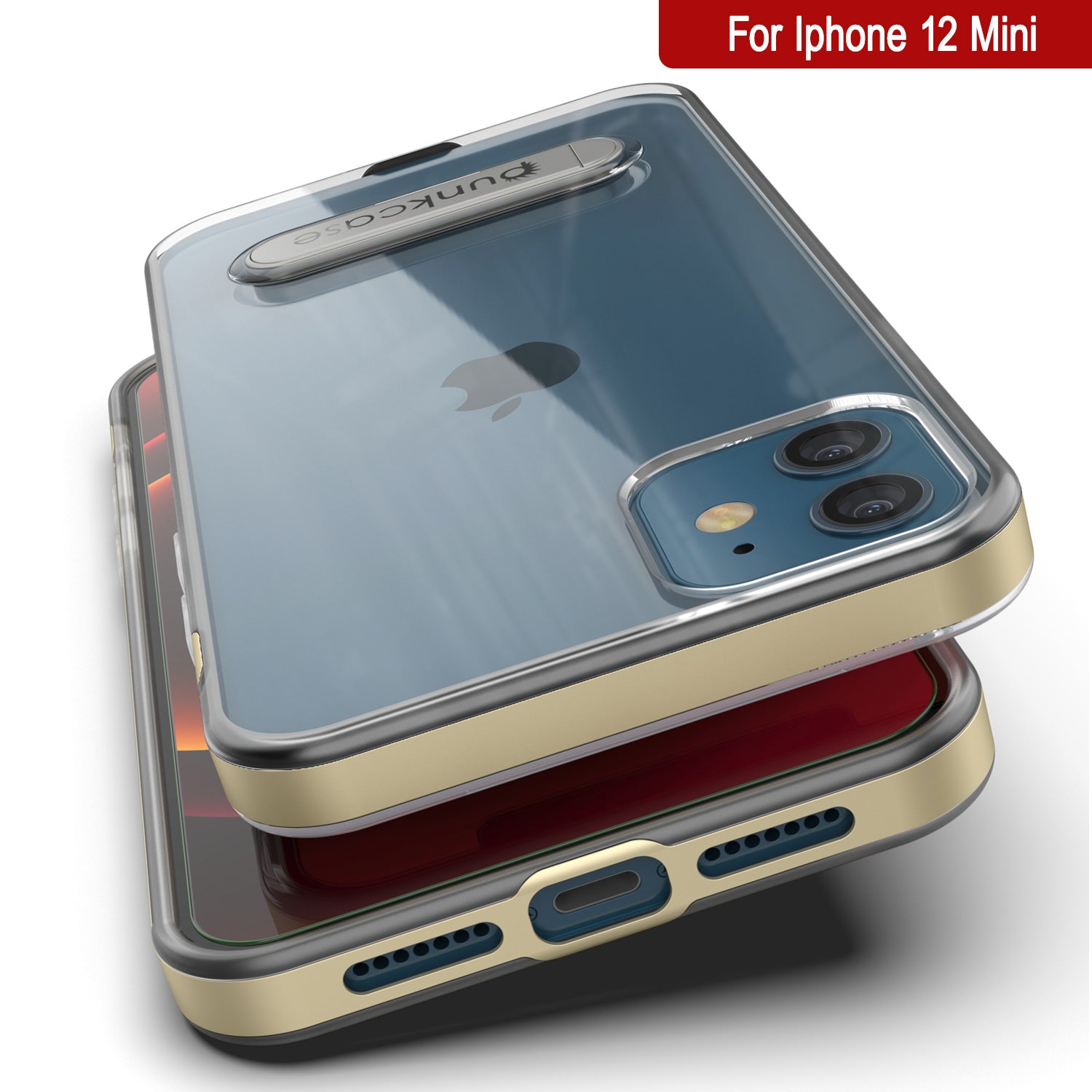 Capa para iPhone 12 Mini, PUNKcase [Série LUCID 3.0] [Ajuste Slim] Capa Protetora com Protetor de Tela Integrado [Dourado]