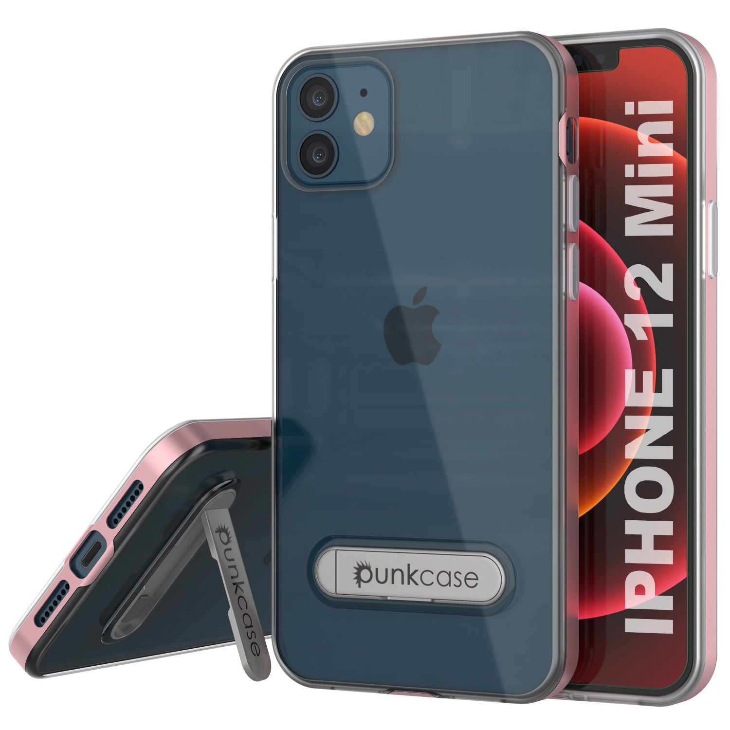 Capa para iPhone 12 Mini, PUNKcase [Série LUCID 3.0] [Slim Fit] Capa protetora com protetor de tela integrado [Ouro Rosa]