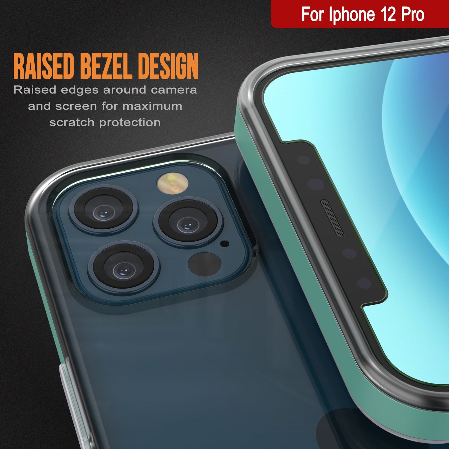 Capa para iPhone 12 Pro, PUNKcase [Série LUCID 3.0] [Ajuste Slim] Capa Protetora com Protetor de Tela Integrado [Verde-azulado]