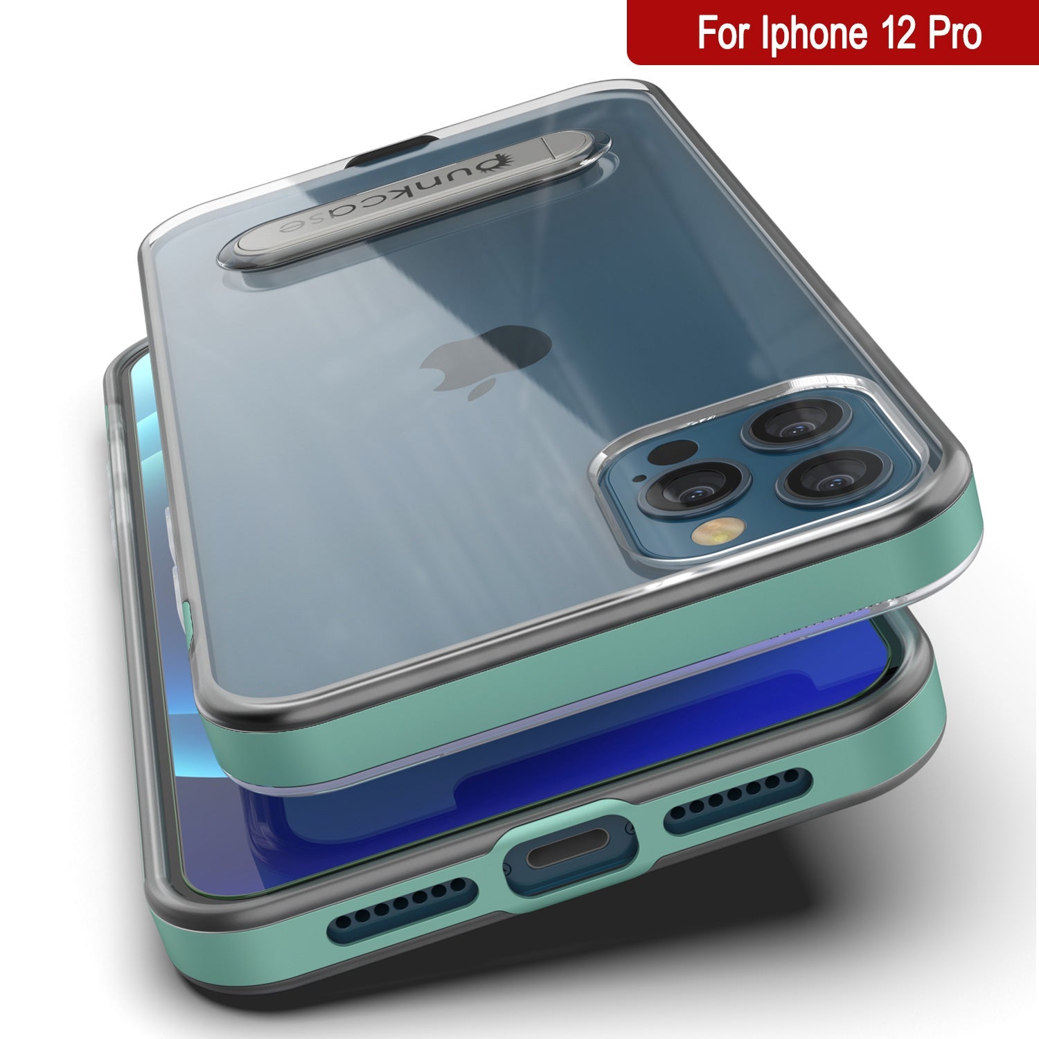 Capa para iPhone 12 Pro, PUNKcase [Série LUCID 3.0] [Ajuste Slim] Capa Protetora com Protetor de Tela Integrado [Verde-azulado]