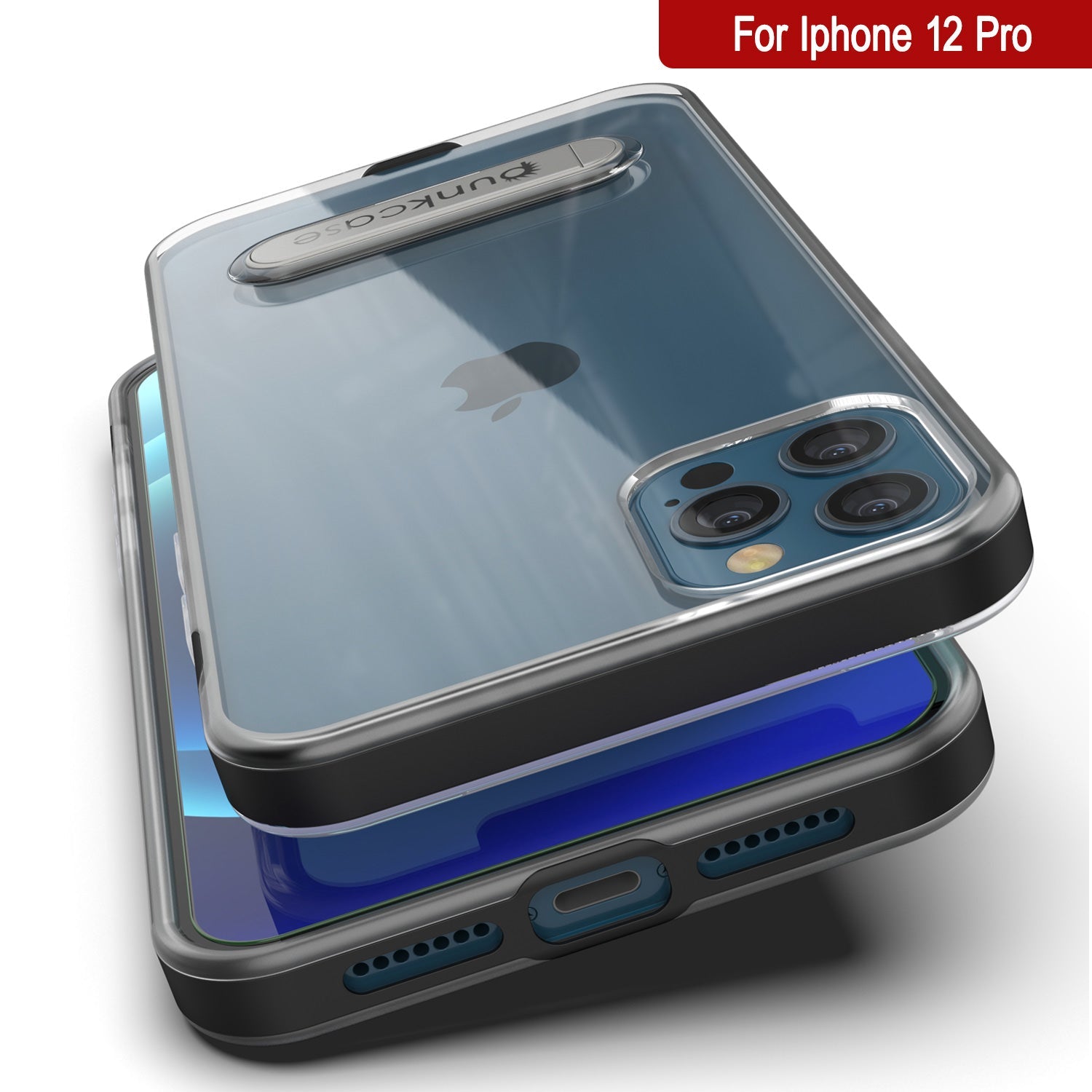 Capa para iPhone 12 Pro, PUNKcase [Série LUCID 3.0] [Ajuste Slim] Capa protetora com protetor de tela integrado [preto]