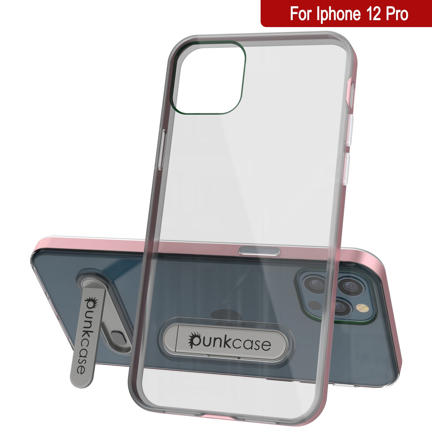 Capa iPhone 12 Pro, PUNKcase [Série LUCID 3.0] [Ajuste Slim] Capa protetora com protetor de tela integrado [Ouro Rosa]