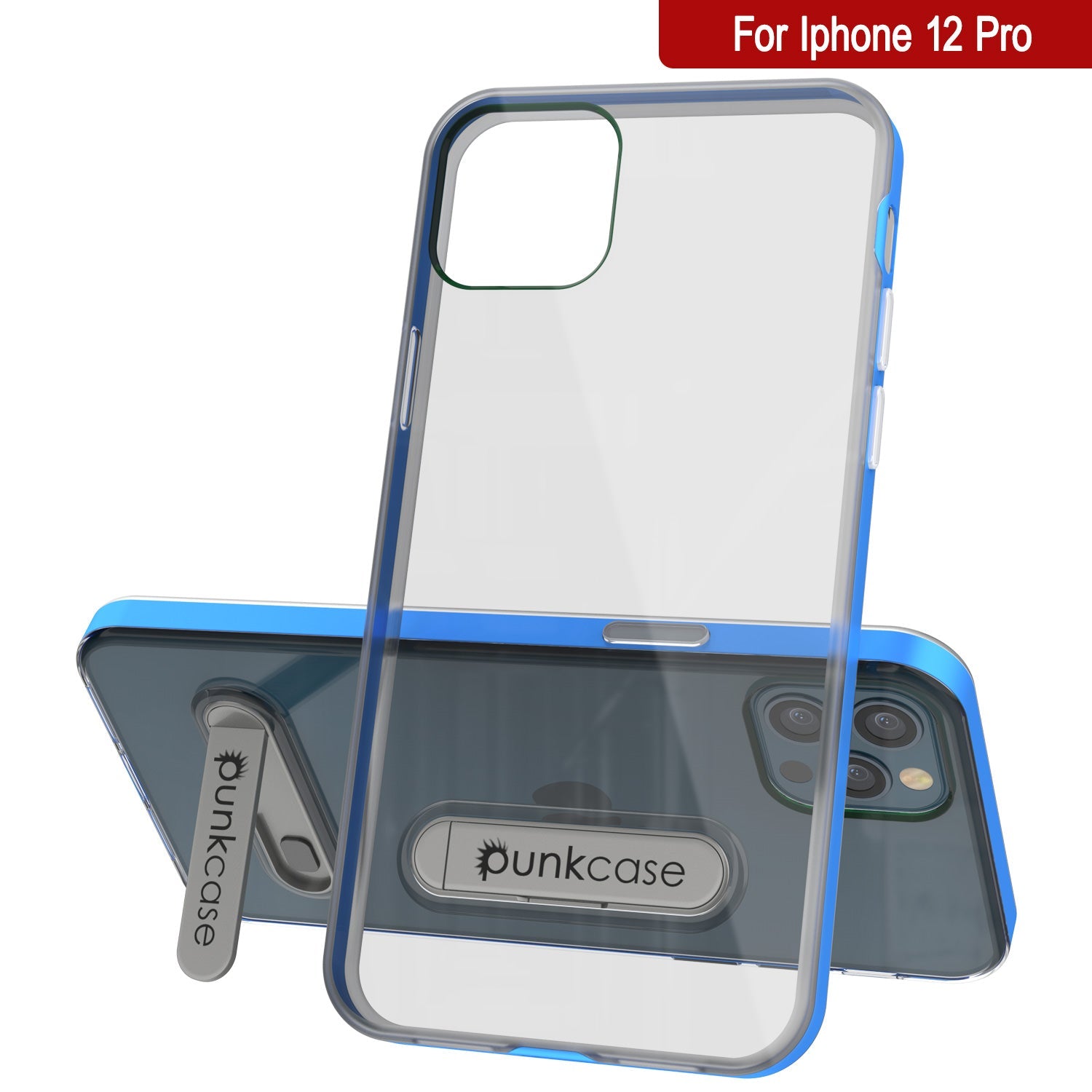 Capa para iPhone 12 Pro, PUNKcase [Série LUCID 3.0] [Ajuste Slim] Capa protetora com protetor de tela integrado [Azul]