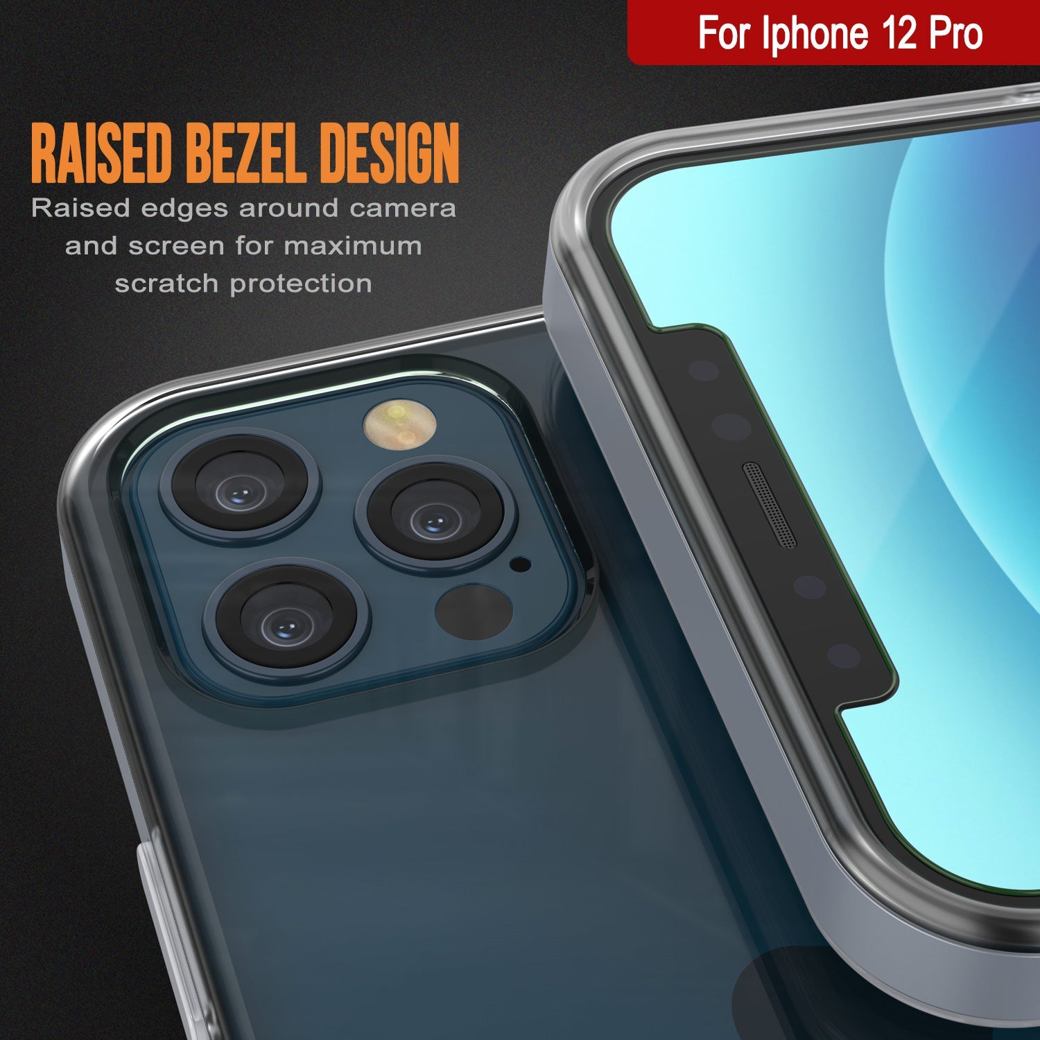 Capa para iPhone 12 Pro, PUNKcase [Série LUCID 3.0] [Ajuste Slim] Capa Protetora com Protetor de Tela Integrado [Prateado]