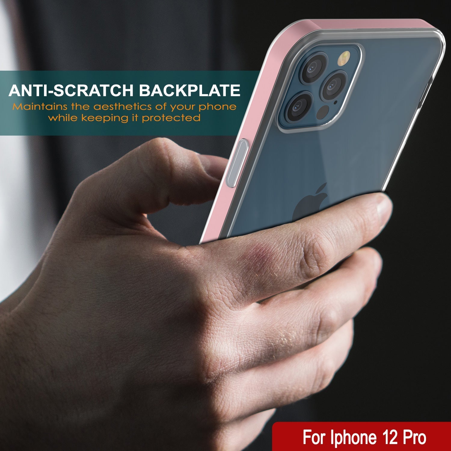 Capa iPhone 12 Pro, PUNKcase [Série LUCID 3.0] [Ajuste Slim] Capa protetora com protetor de tela integrado [Ouro Rosa]