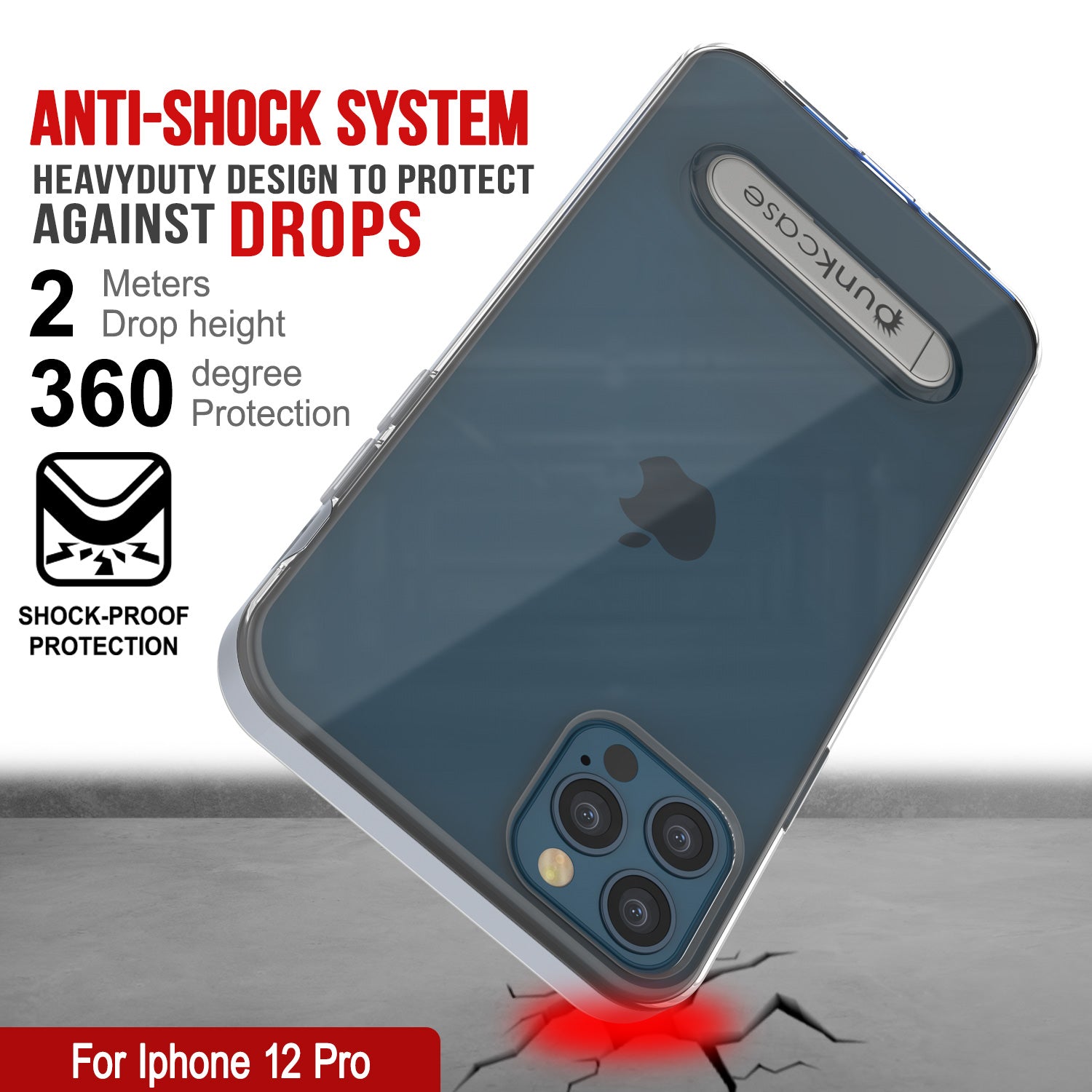 Capa para iPhone 12 Pro, PUNKcase [Série LUCID 3.0] [Ajuste Slim] Capa Protetora com Protetor de Tela Integrado [Prateado]