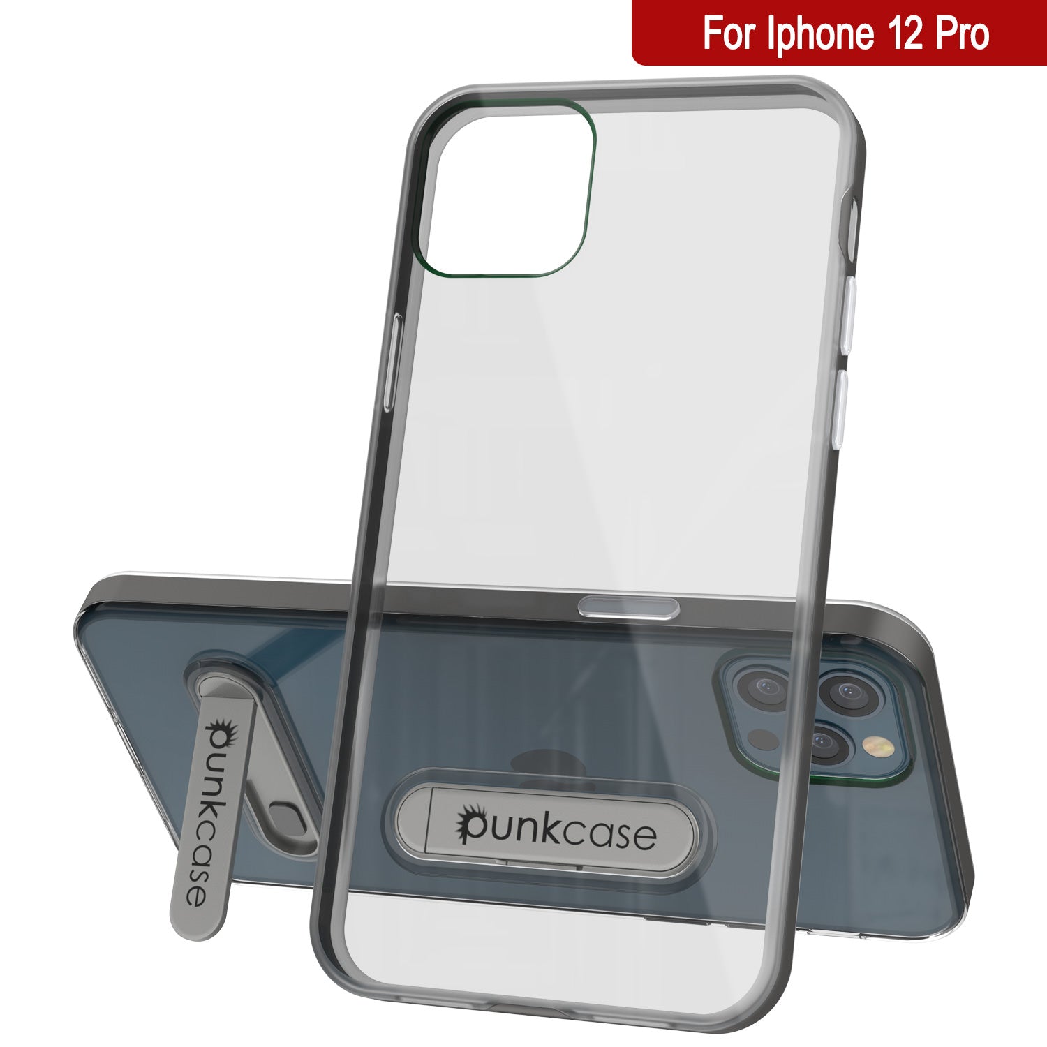 Capa iPhone 12 Pro, PUNKcase [Série LUCID 3.0] [Ajuste Slim] Capa Protetora com Protetor de Tela Integrado [Cinza]