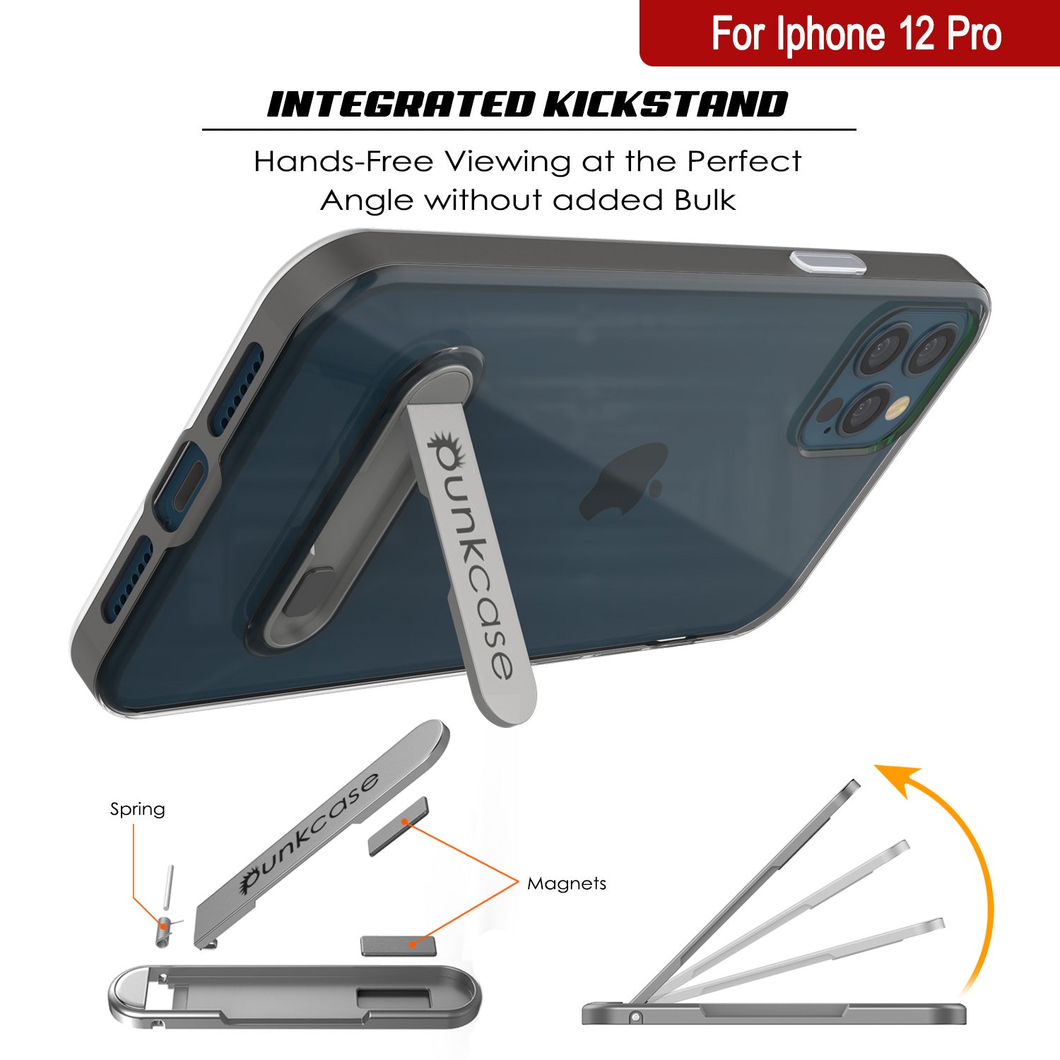 Capa iPhone 12 Pro, PUNKcase [Série LUCID 3.0] [Ajuste Slim] Capa Protetora com Protetor de Tela Integrado [Cinza]