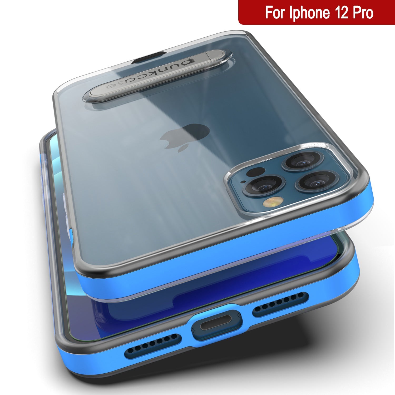 Capa para iPhone 12 Pro, PUNKcase [Série LUCID 3.0] [Ajuste Slim] Capa protetora com protetor de tela integrado [Azul]